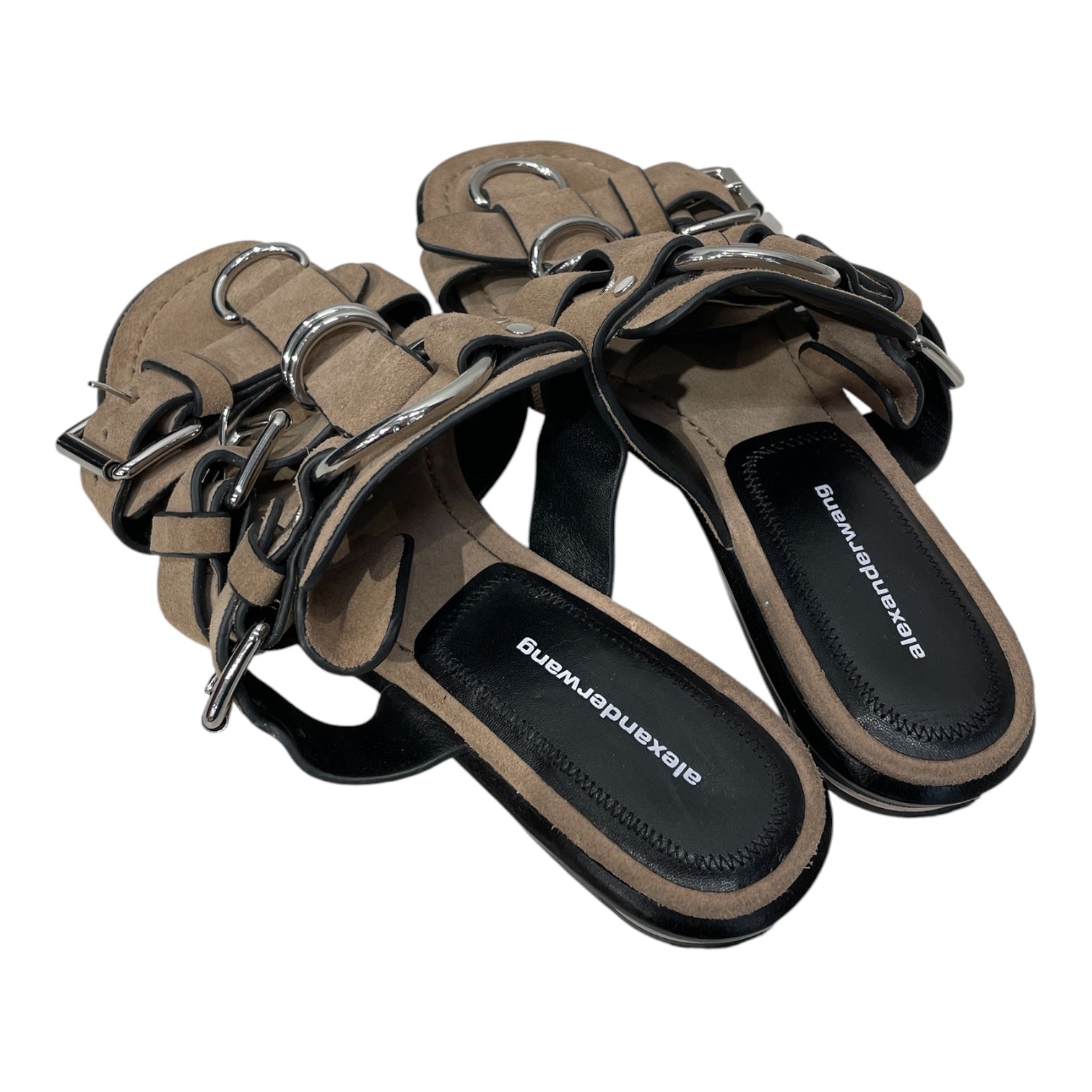 Alexander Wang/Sandals/EU 41/Suede/KHK/METAL HARDWARE SANDAL view 3