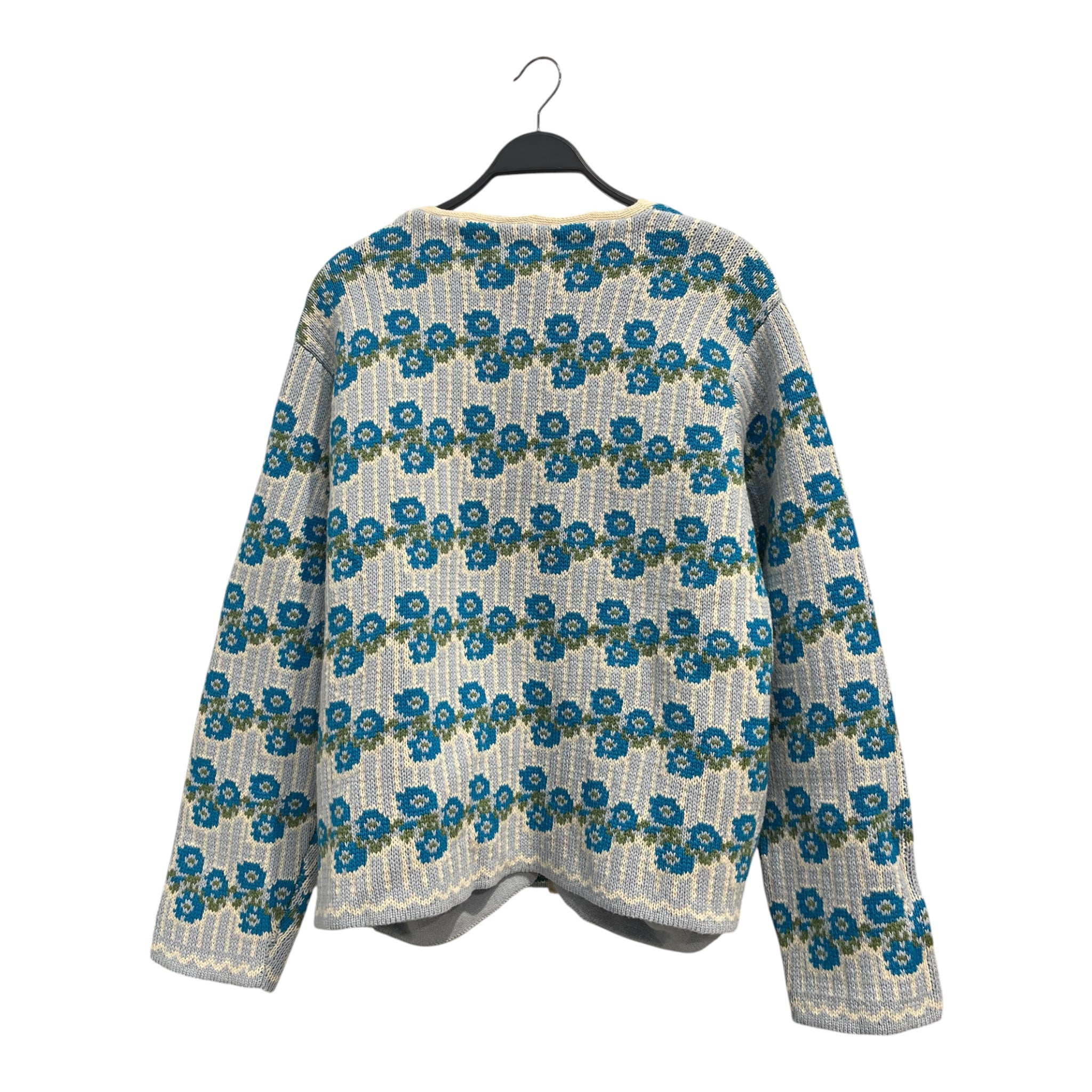 BODE/Heavy Cardigan/L/All Over Print/Wool/BLU/BABY BLUE WITH DARK BLUE FLOWR view 2