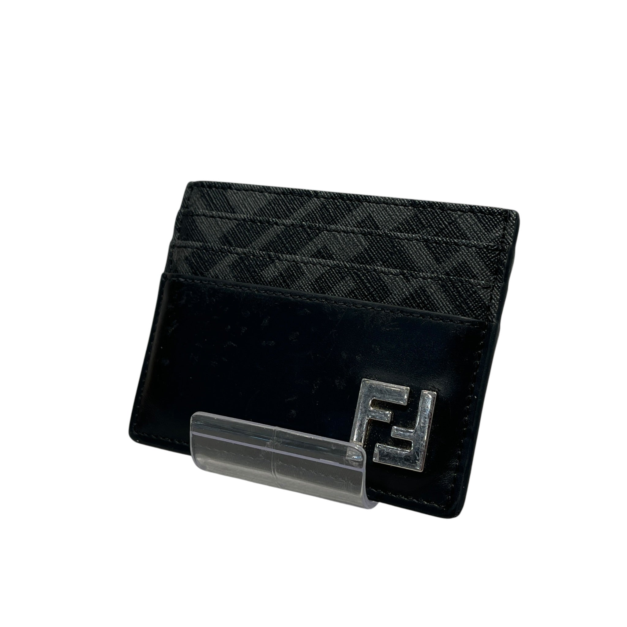 FENDI/Wallet/Monogram/Leather/BLK/Printed SLV/BLK Card Holder view 1