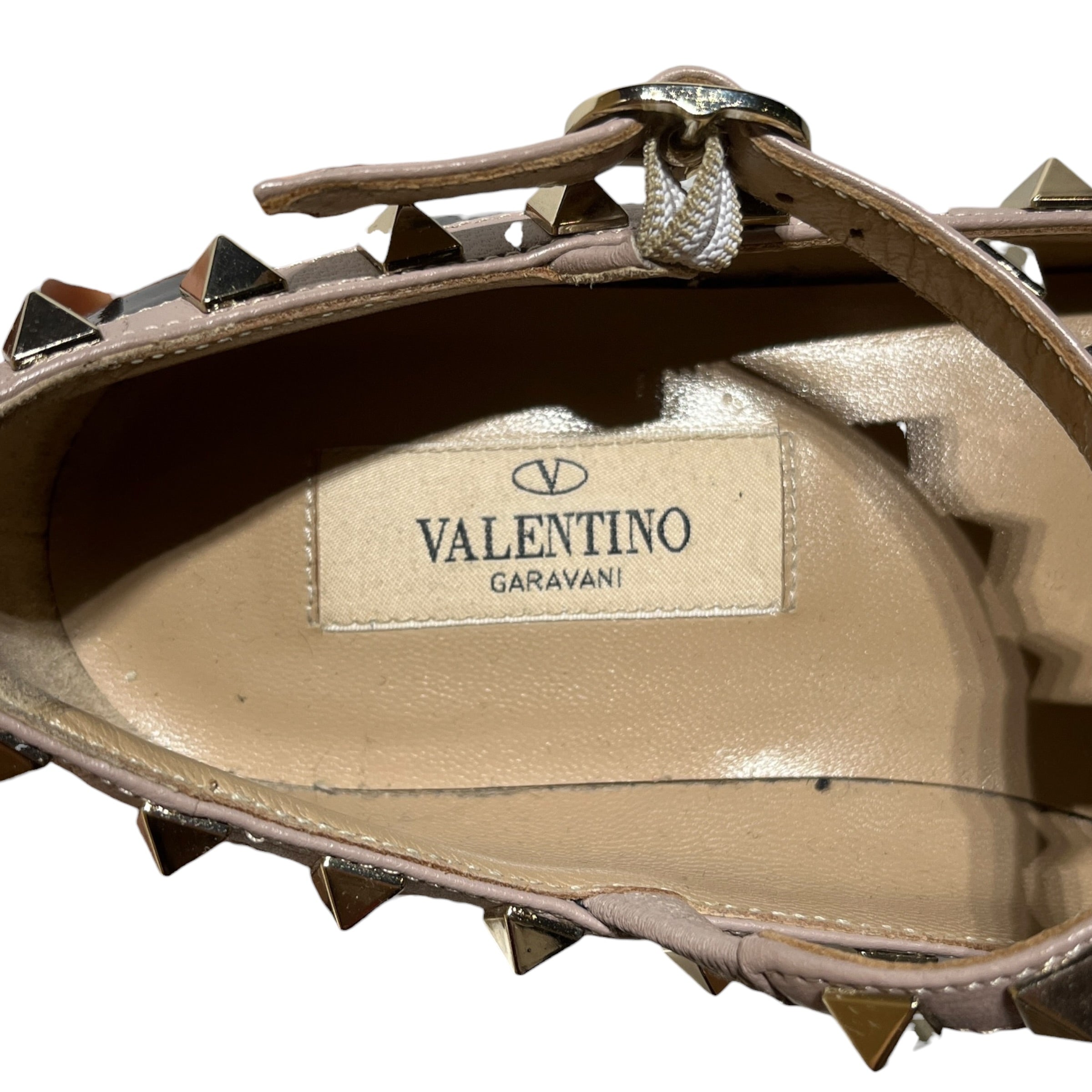 VALENTINO/Sandals/EU 34/BLK/garavani rockstud caged flats view 3