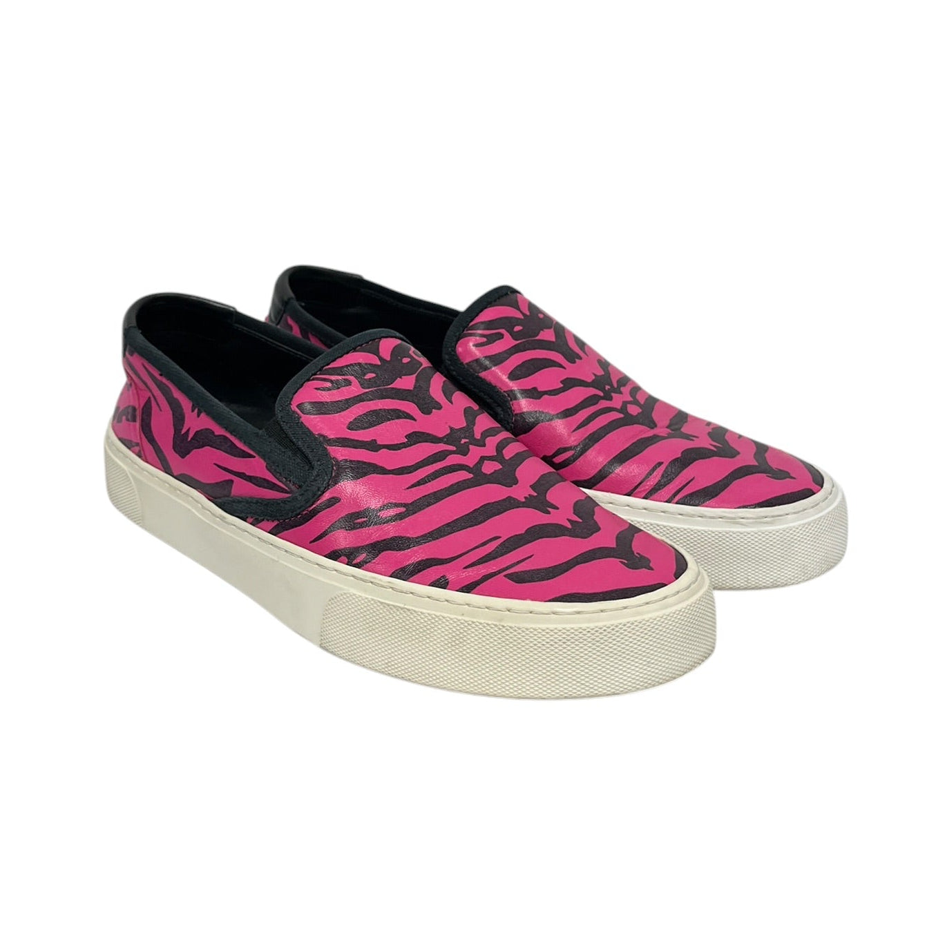 SAINT LAURENT/Low-Sneakers/EU 40/Stripe/Leather/PNK/PINK TIGER SLIP ON view 1