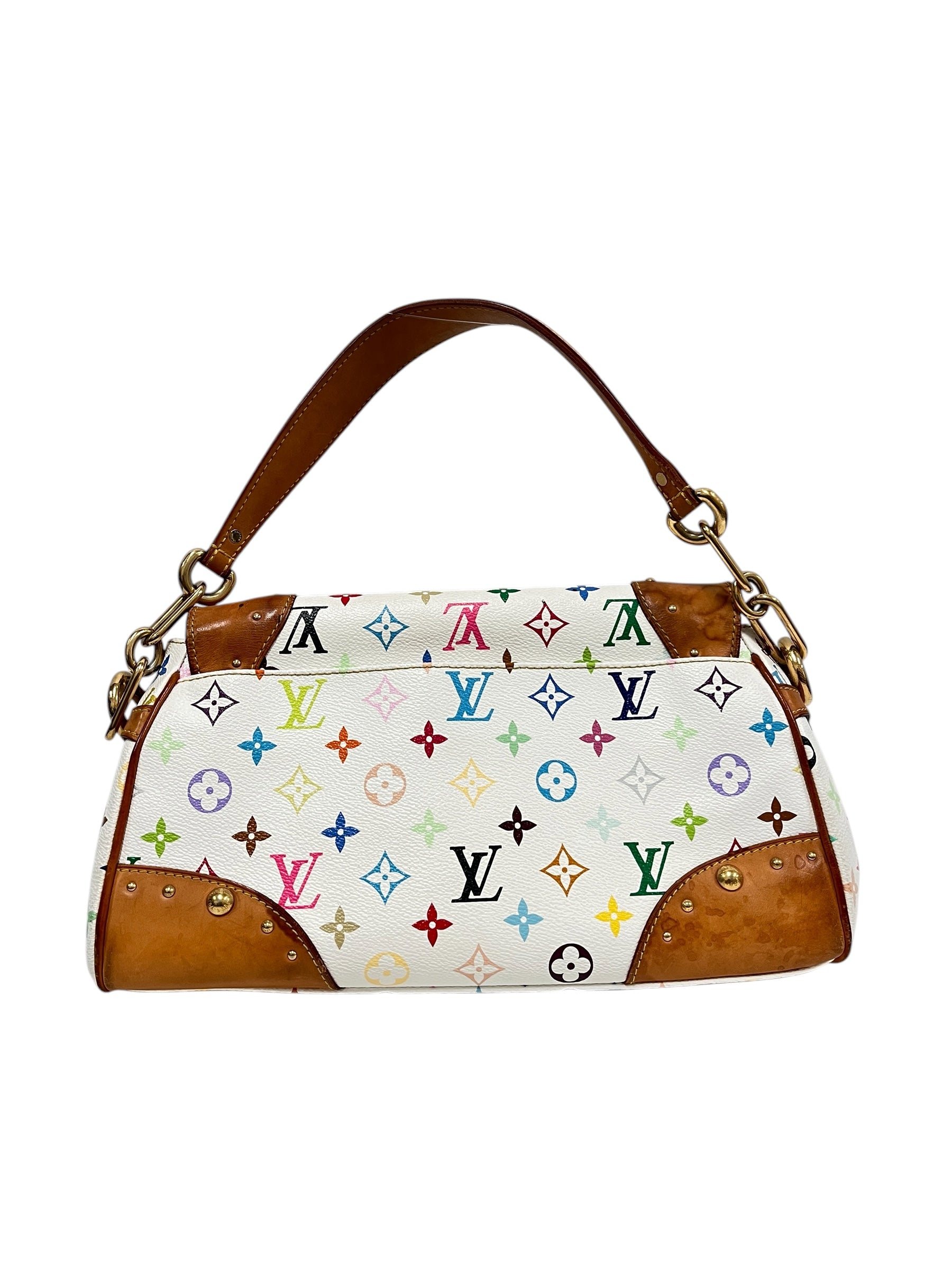 LOUIS VUITTON/Hand Bag/Monogram/Leather/WHT/MURAKAMI BEVERLY MM view 2