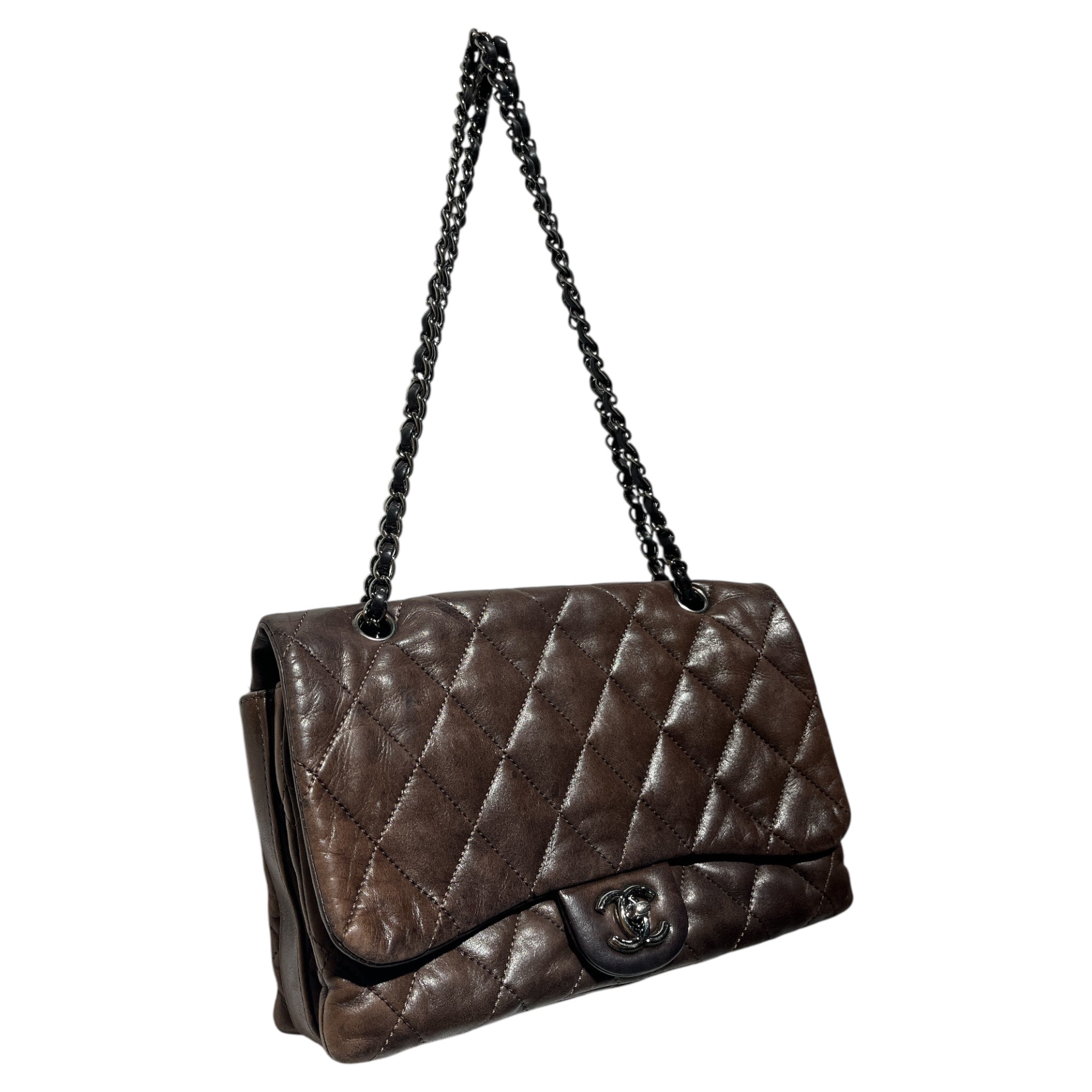 CHANEL/Hand Bag/Leather/BRW/Maxi 3 Accordian Flap view 2