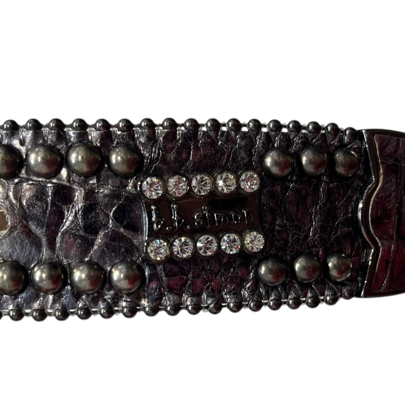 b.b.simon/Belt/Leather/BLK/SILVER GATOR HEART HARDWARE view 5