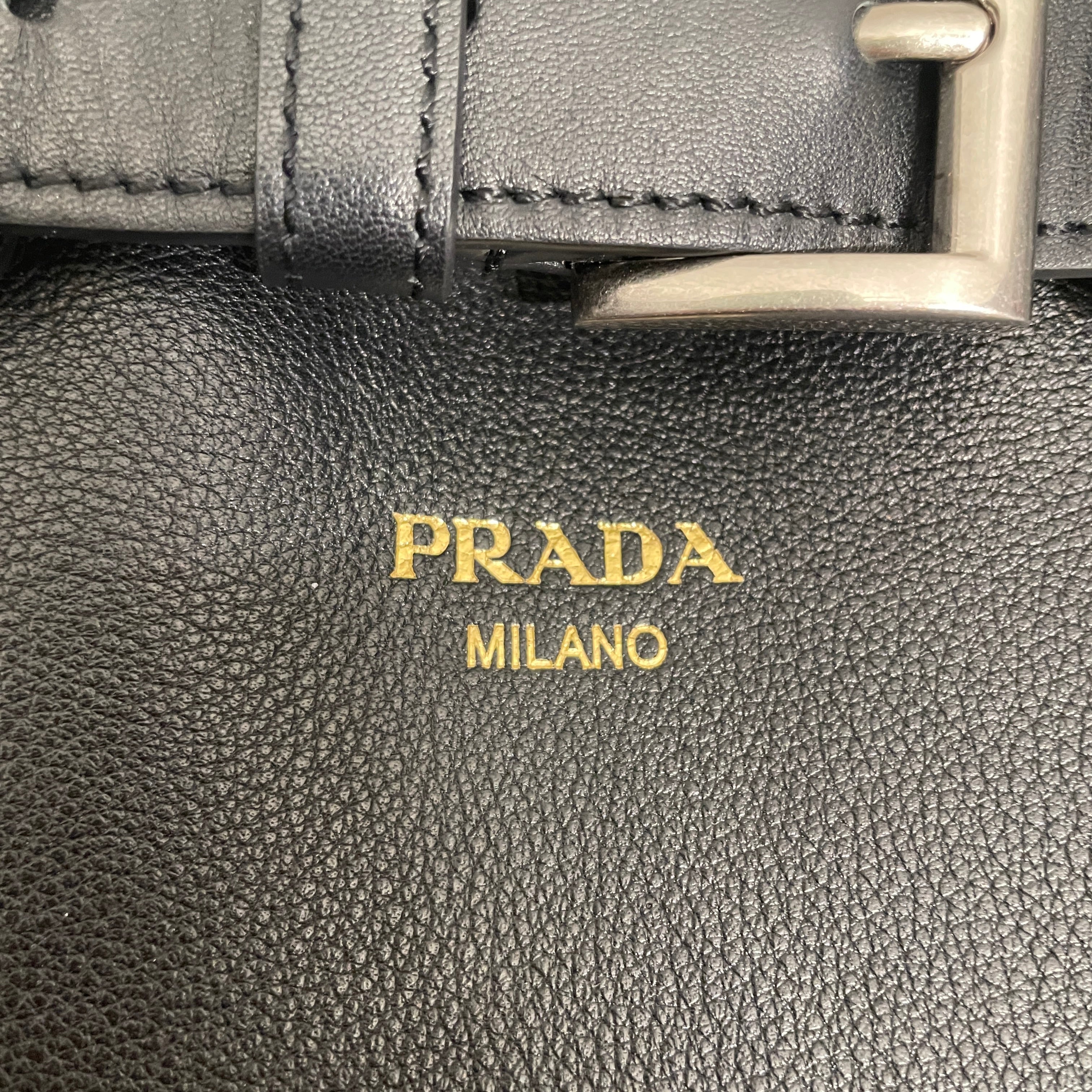 PRADA/Hand Bag/Leather/BLK/BELTED BAG / MINI BELT HANDLE view 8