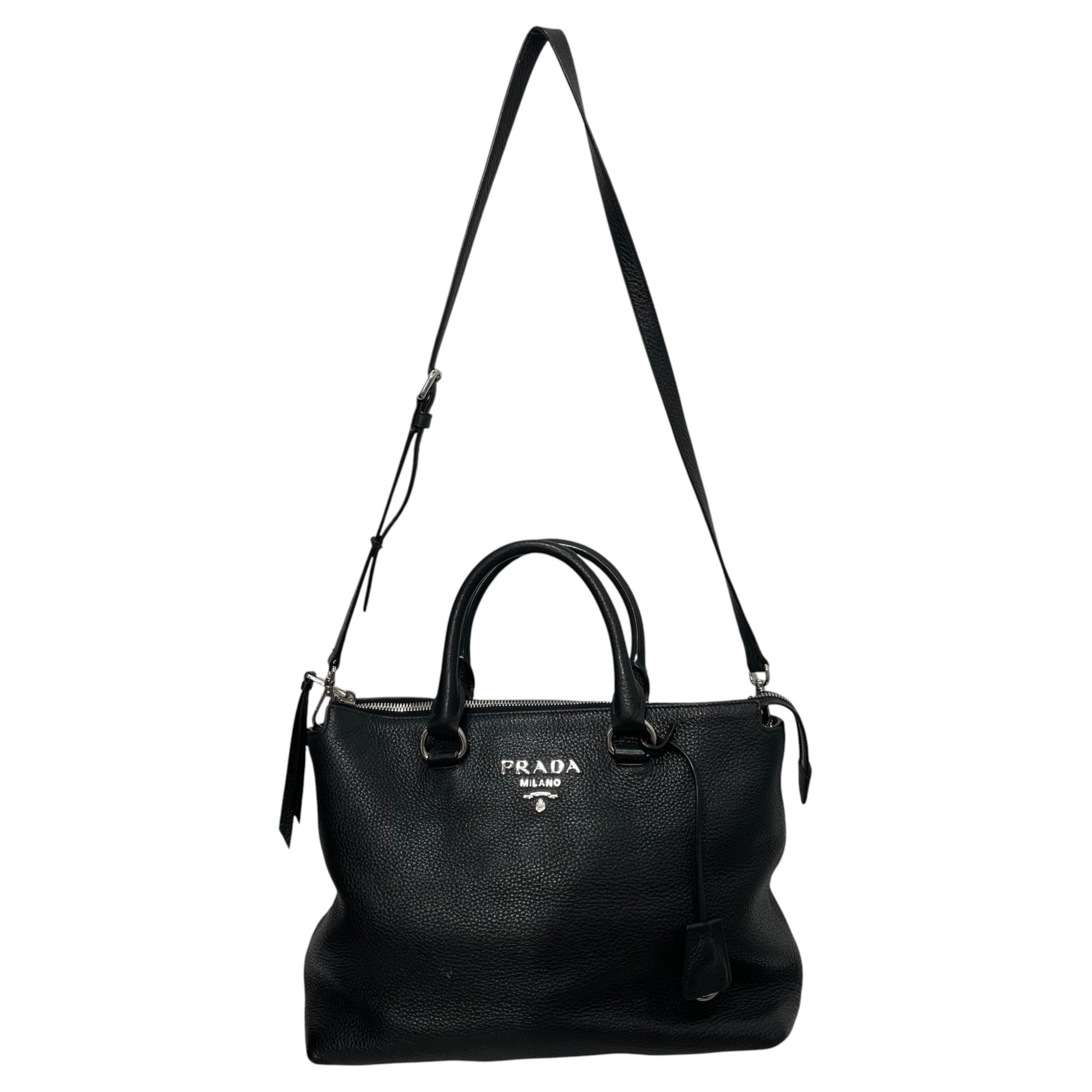 PRADA/Cross Body Bag/Leather/BLK/Nero Bag view 1