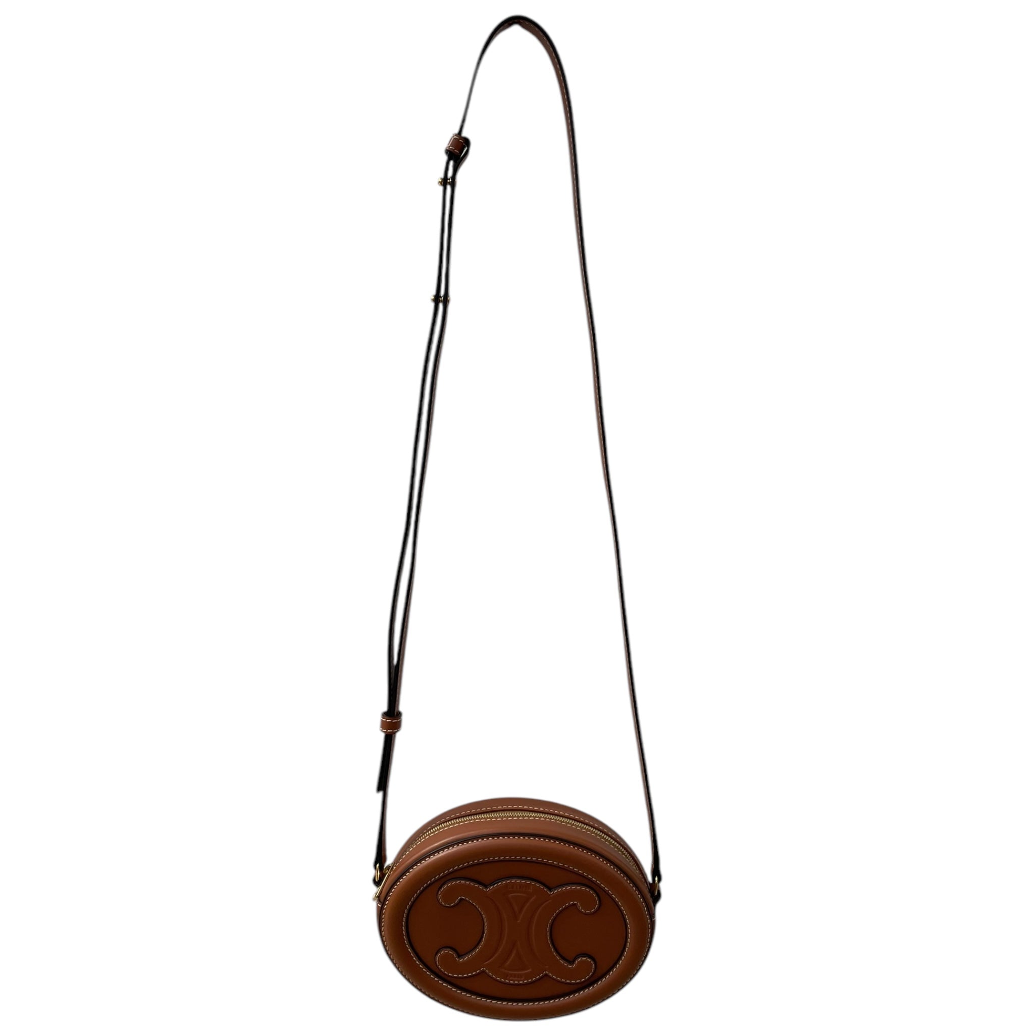 CELINE/Cross Body Bag/S/Leather/BRW/Round Cross body view 2