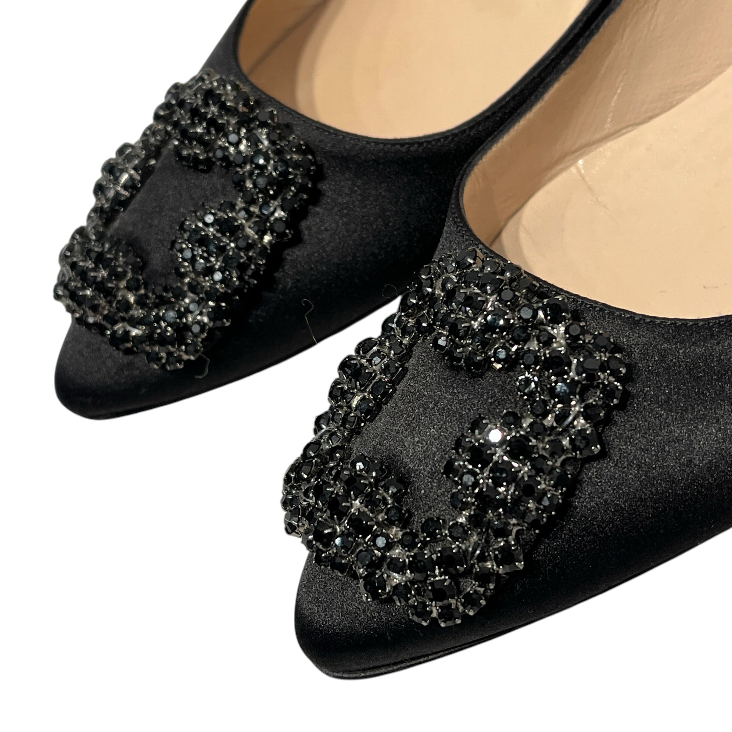 MANOLO BLAHNIK/Flat Shoes/EU 36.5/BLK/jewel flat view 15
