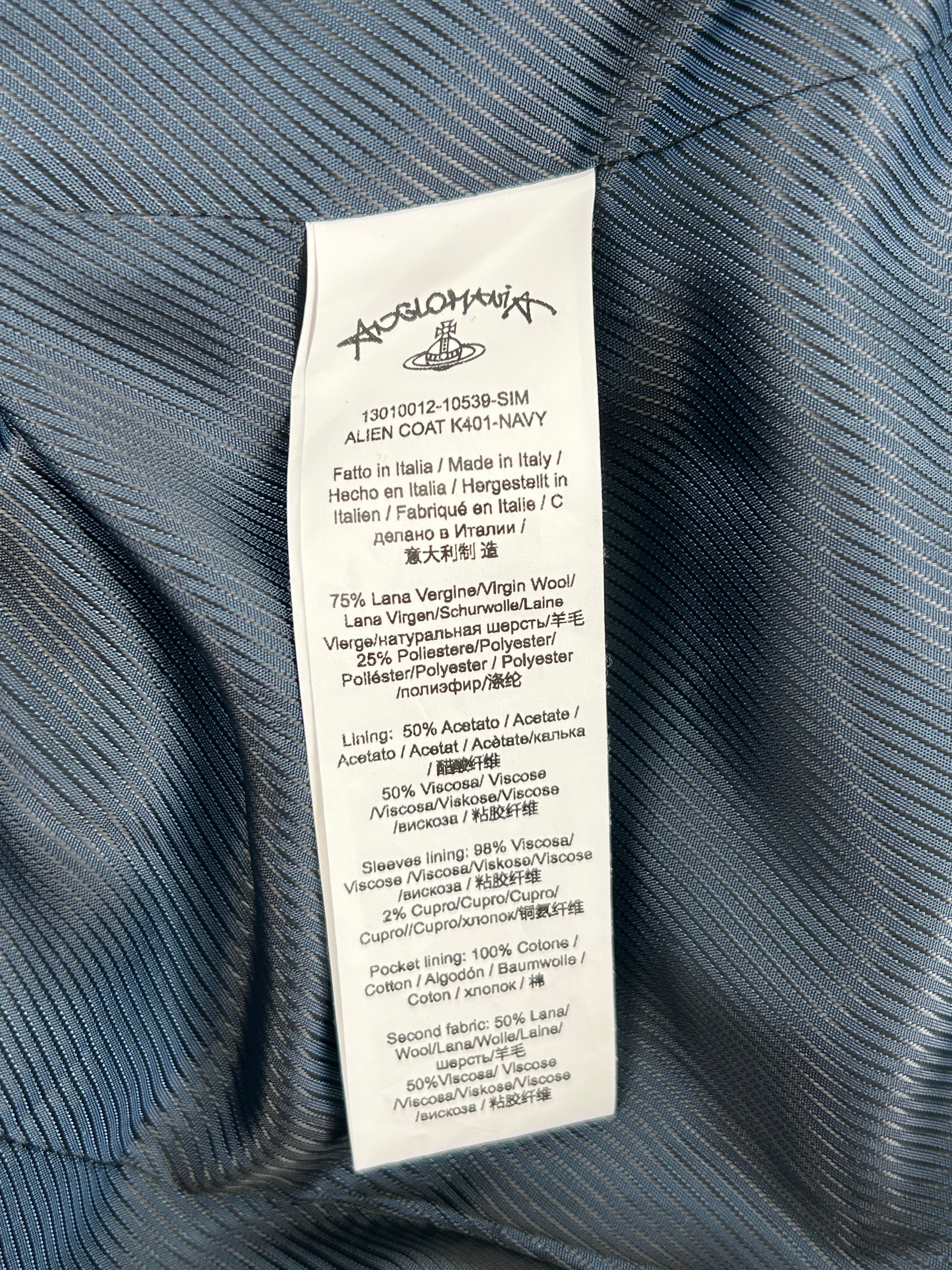 Vivienne Westwood/Trench Coat/44/Wool/NVY/ALIEN COAT K401-NAVY view 3