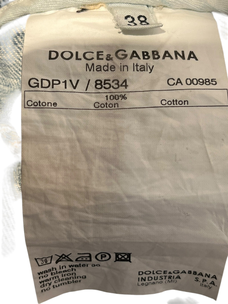 DOLCE&GABBANA/Straight Pants/38/Denim/BLU/DISTRESSED ON FRONT AND BACK