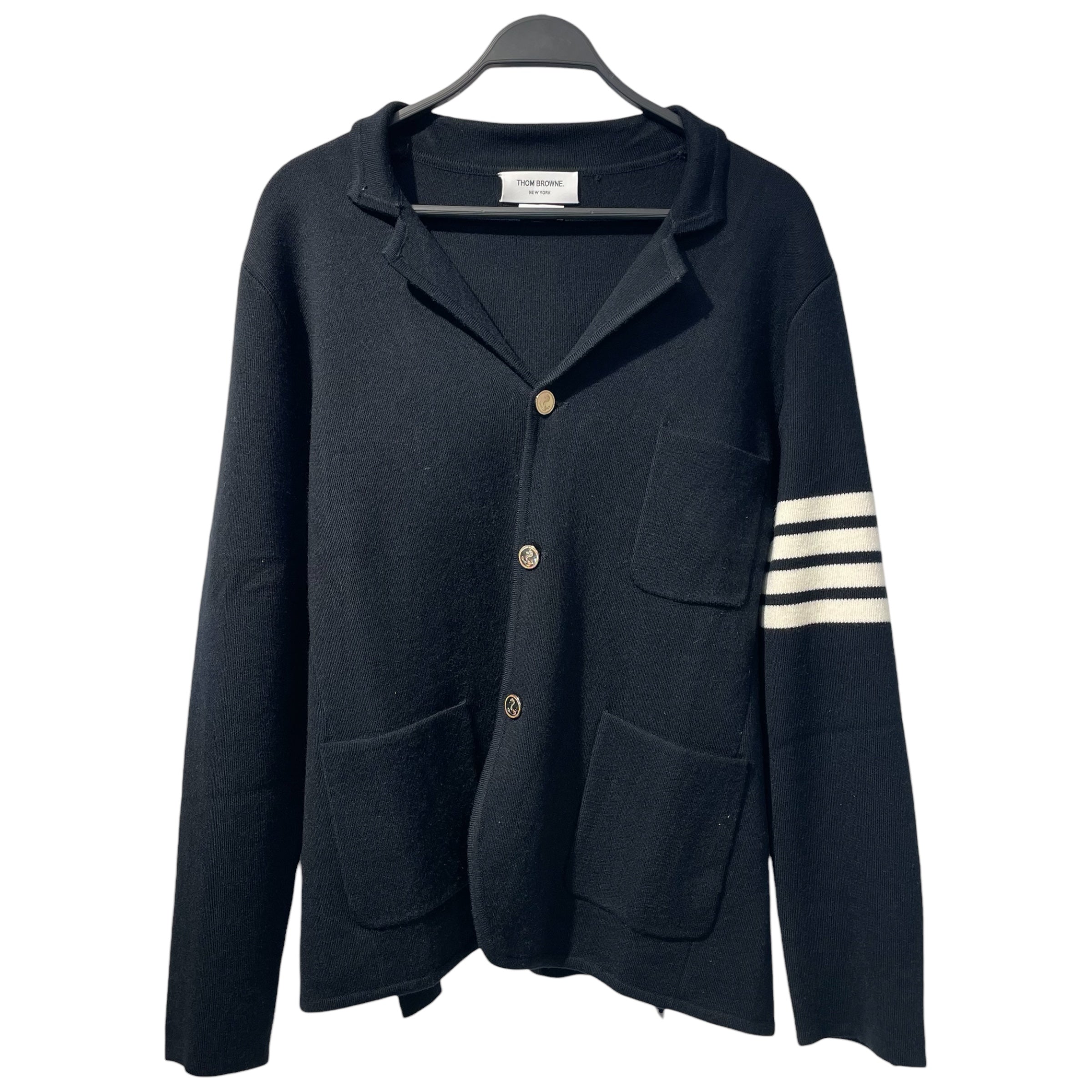 THOM BROWNE. NEW YORK/Heavy Sweater/3/Cotton/NVY/ view 1
