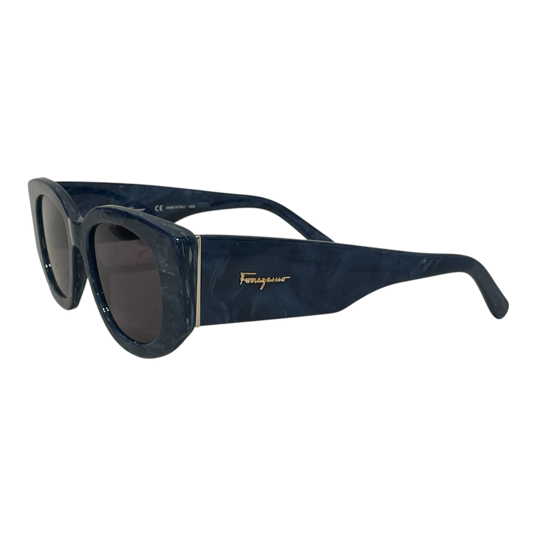 Salvatore Ferragamo/Sunglasses/Plastic/IDG/L's/marble blue view 2