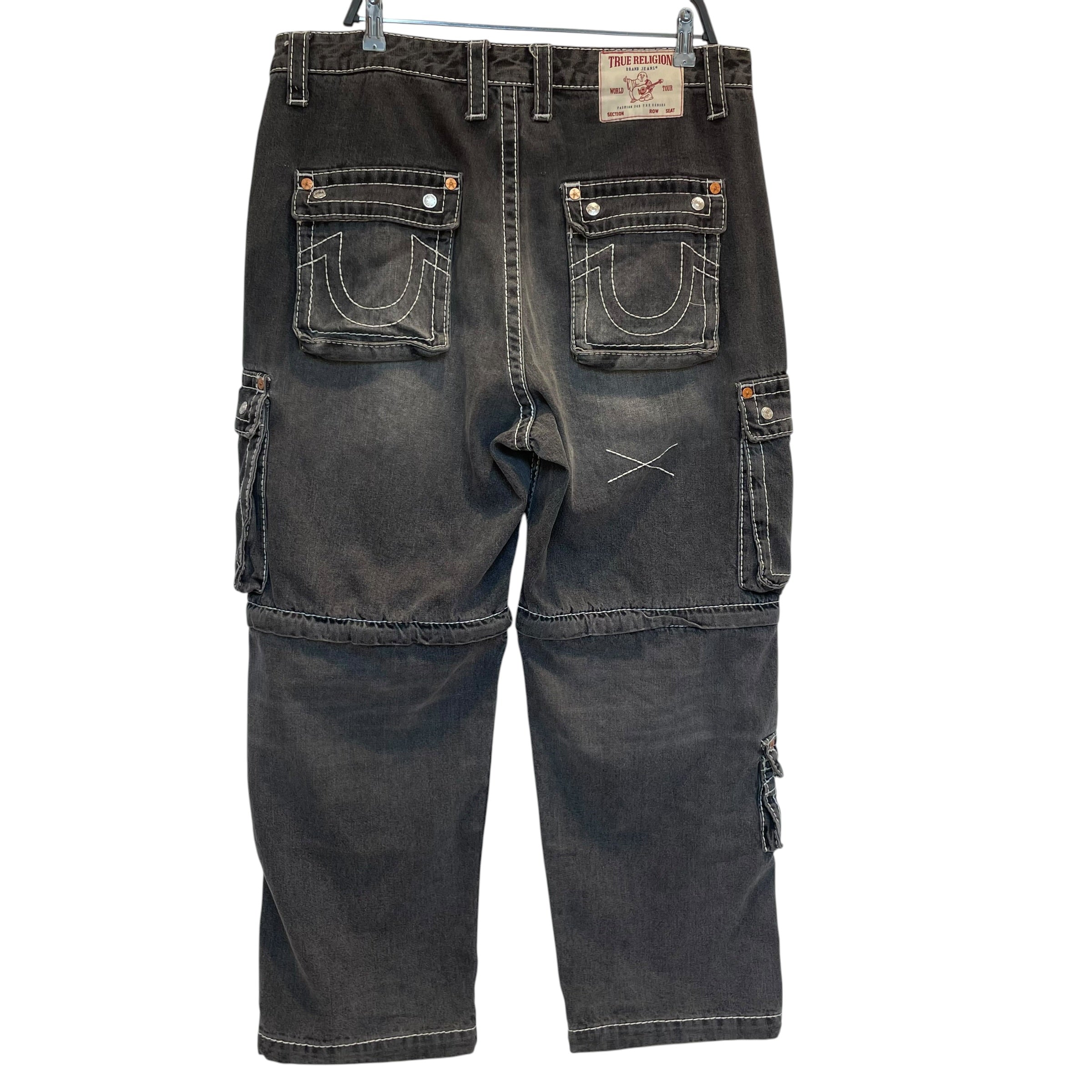 TRUE RELIGION/Bootcut Pants/33/Denim/GRY/whi stitching/bronze hardware view 2