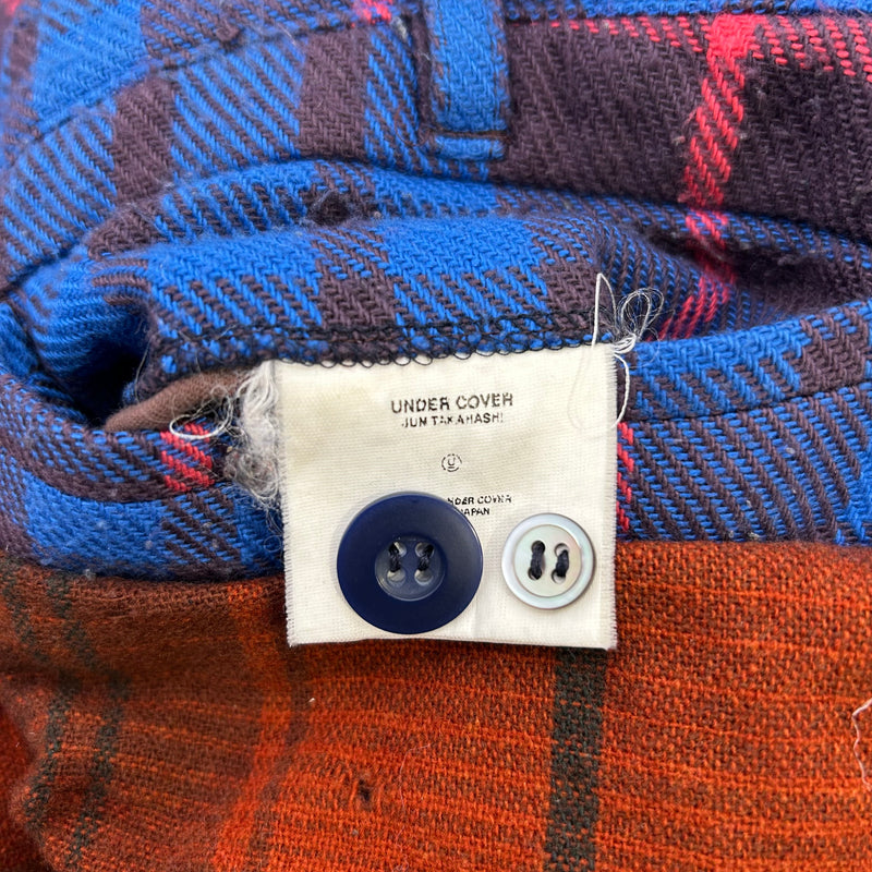UNDERCOVER/Pants/L/Cotton/BLU/Plaid/HYBRID PLAID PANT