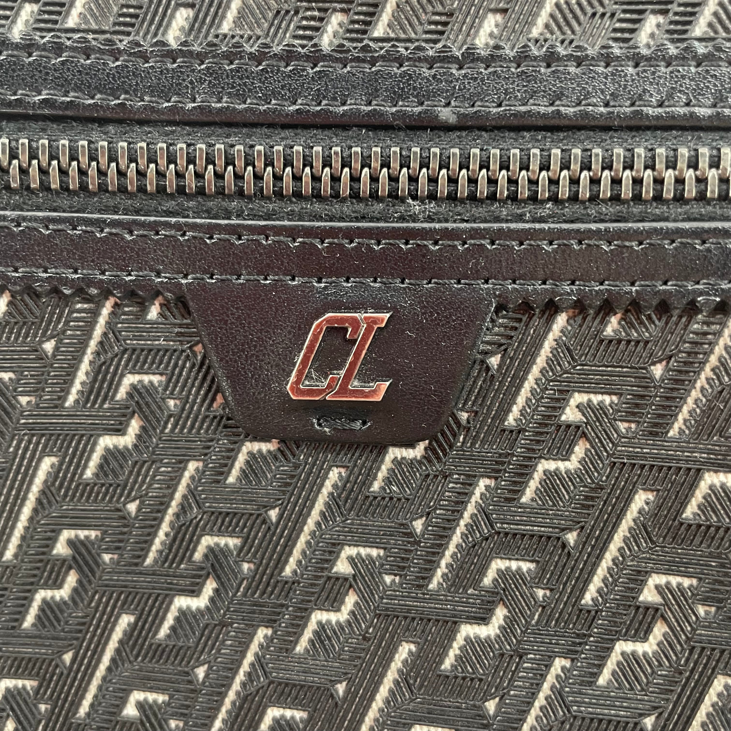 Christian Louboutin/Cross Body Bag/Polyester/BLK/RUBBER SPIKES SILVER CL LOGO view 8