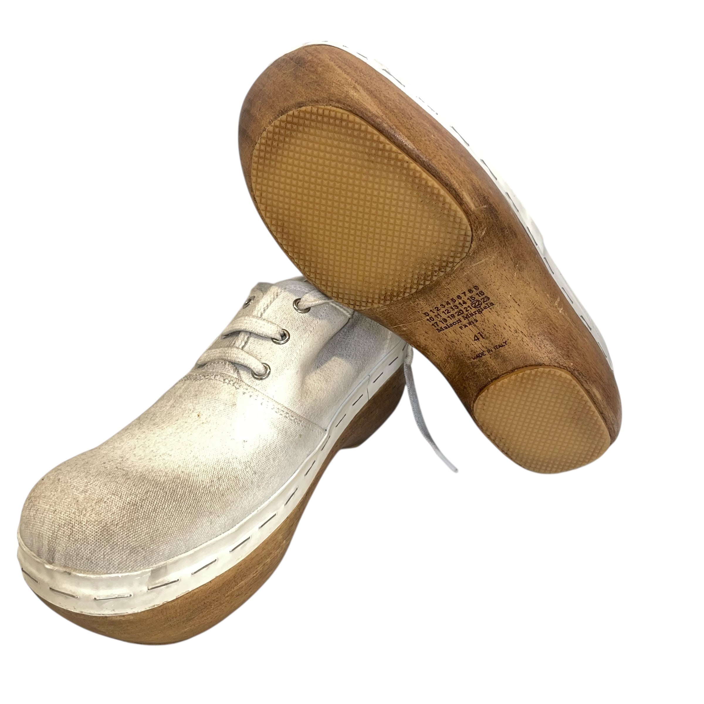 Maison Margiela/Shoes/EU 41/Cotton/WHT/WOODEN SOLES view 4