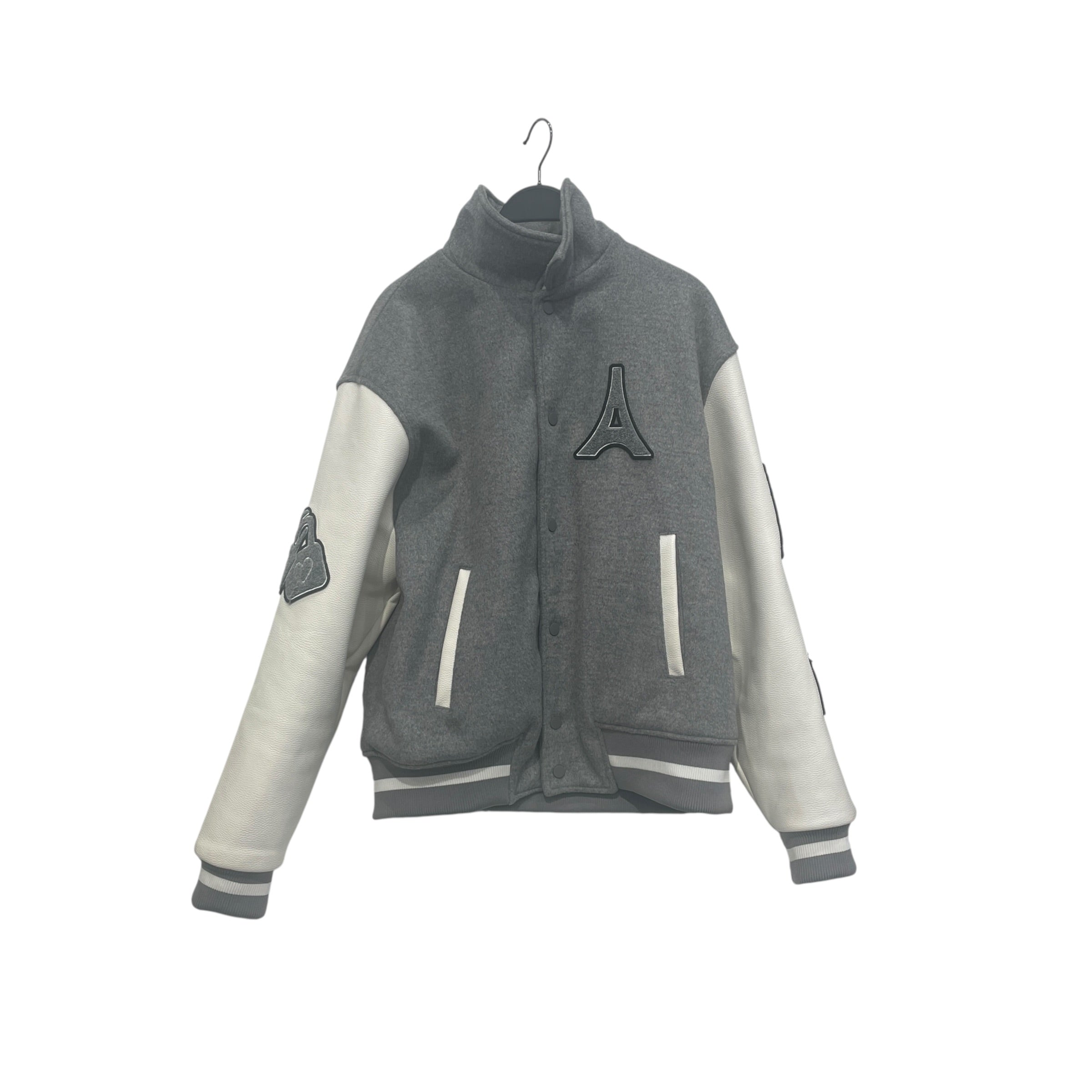 MANIERE DE VOIR/Baseball Jkt/M/Cotton/GRY/Graphic/MONA LISA VARSITY JKT view 1