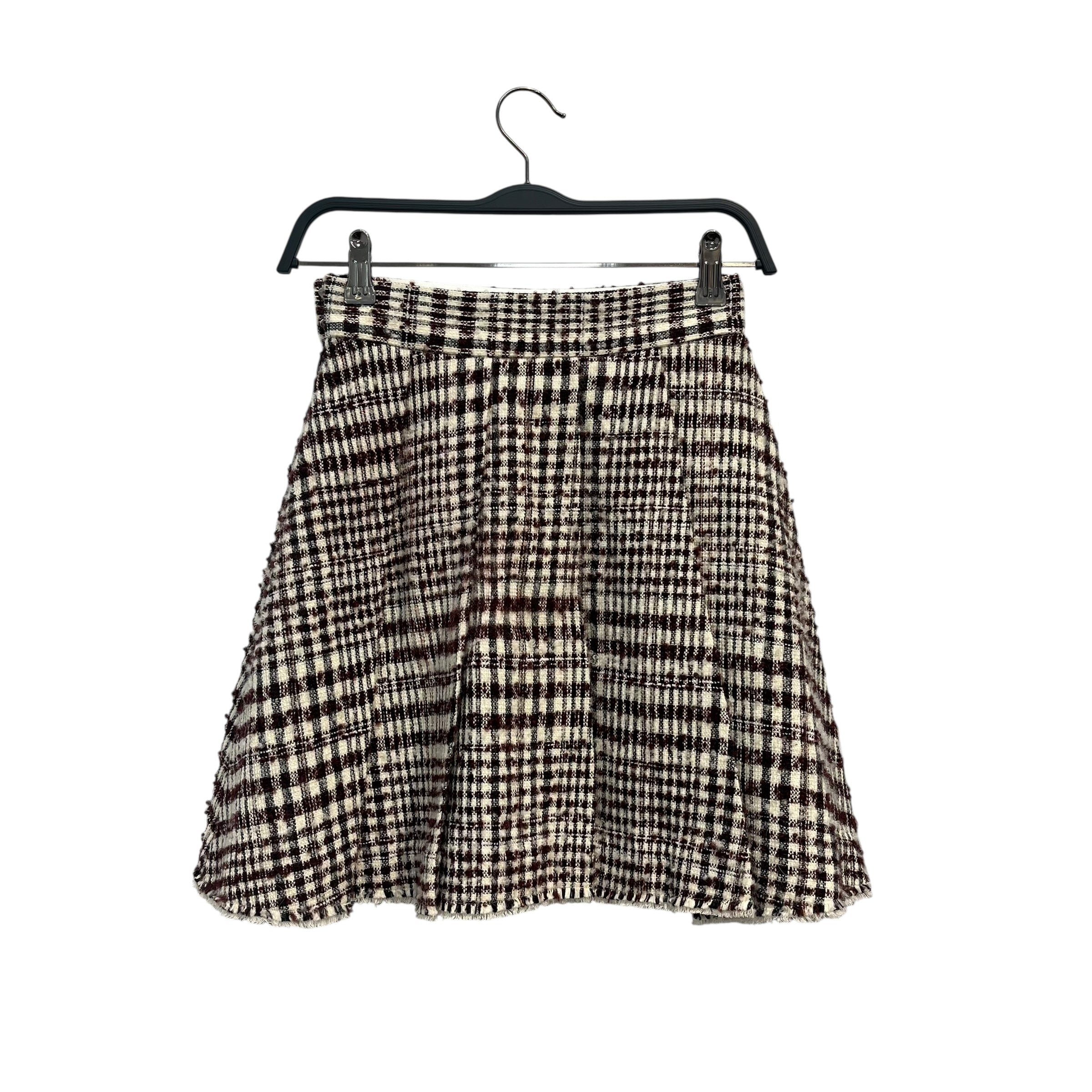 SHUSHU/TONG/Skirt/XS/Plaid/Cotton/WHT/Mini Length/PLAID PLeated skirt view 2