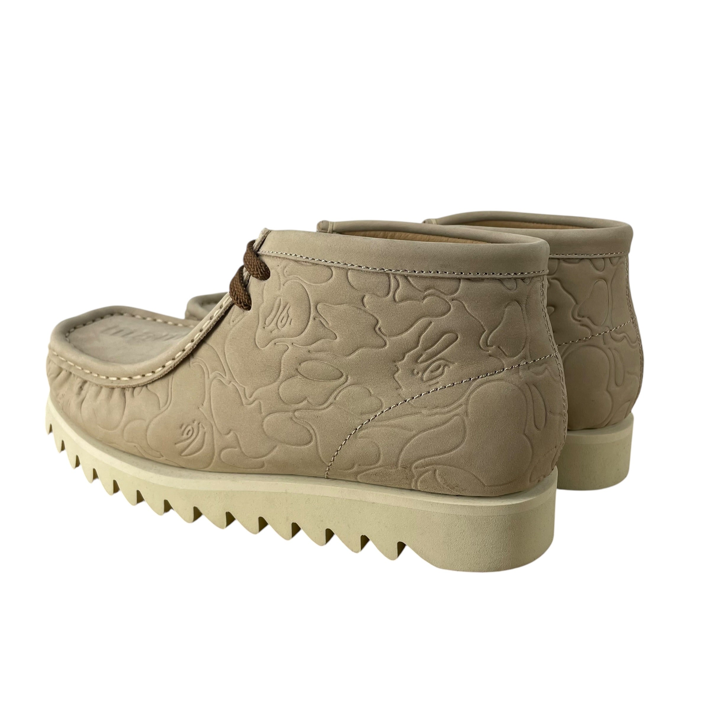 A BATHING APE/Hi-Sneakers/US 9.5/Leather/BEG/MANHUNT EMBOSSED WAVY view 2