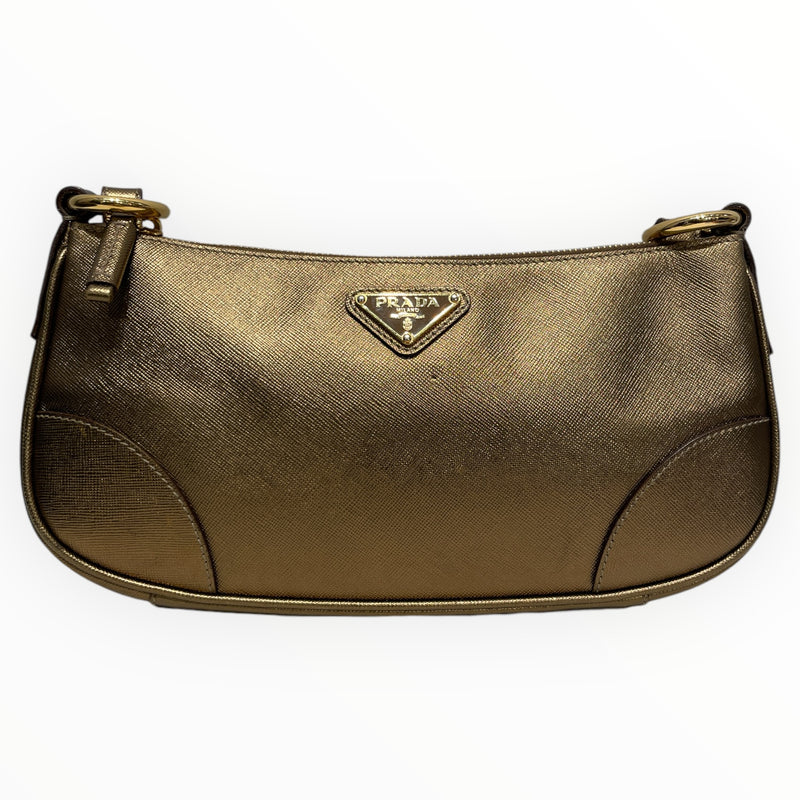 PRADA/Hand Bag/Leather/GLD/SAFFIANO LUX SHOULDER BAG