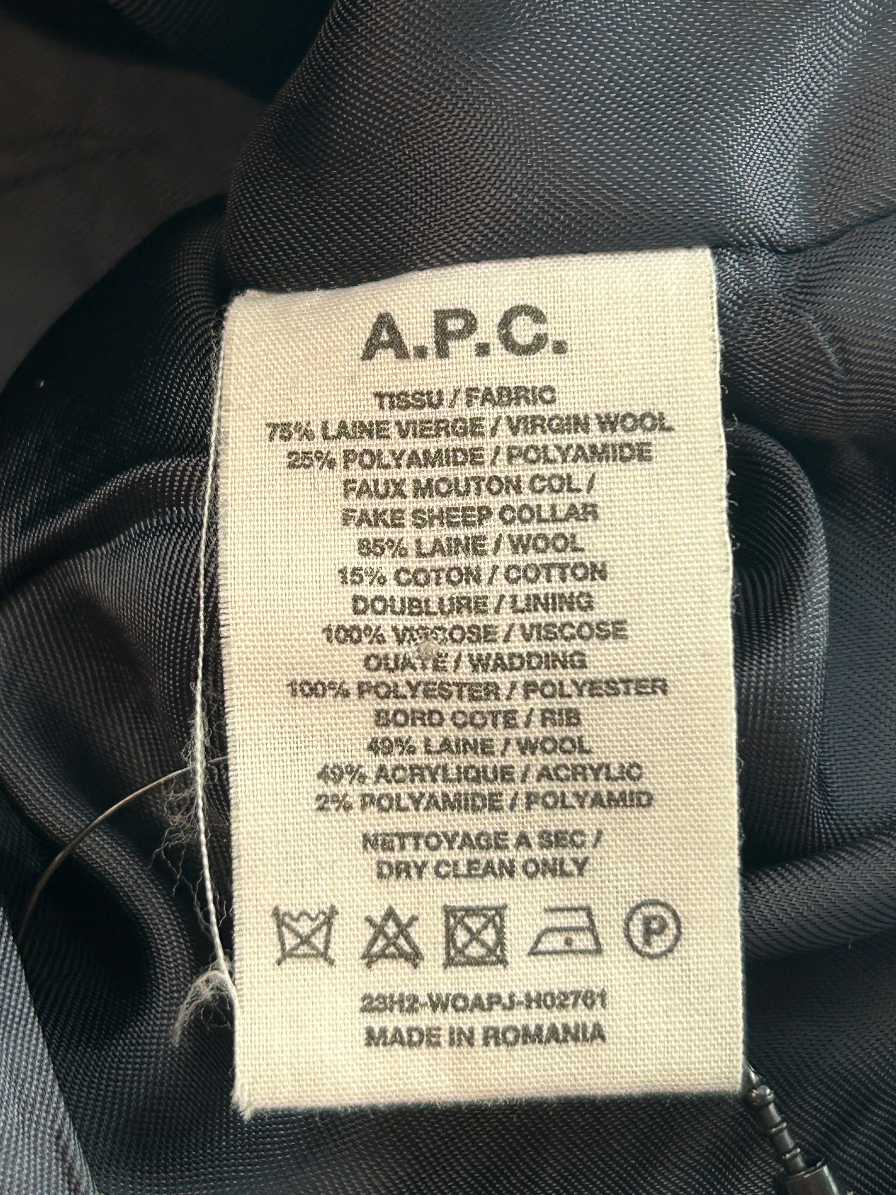 A.P.C./Jacket/Wool/NVY/SHERPA COLLAR BOMBER view 3