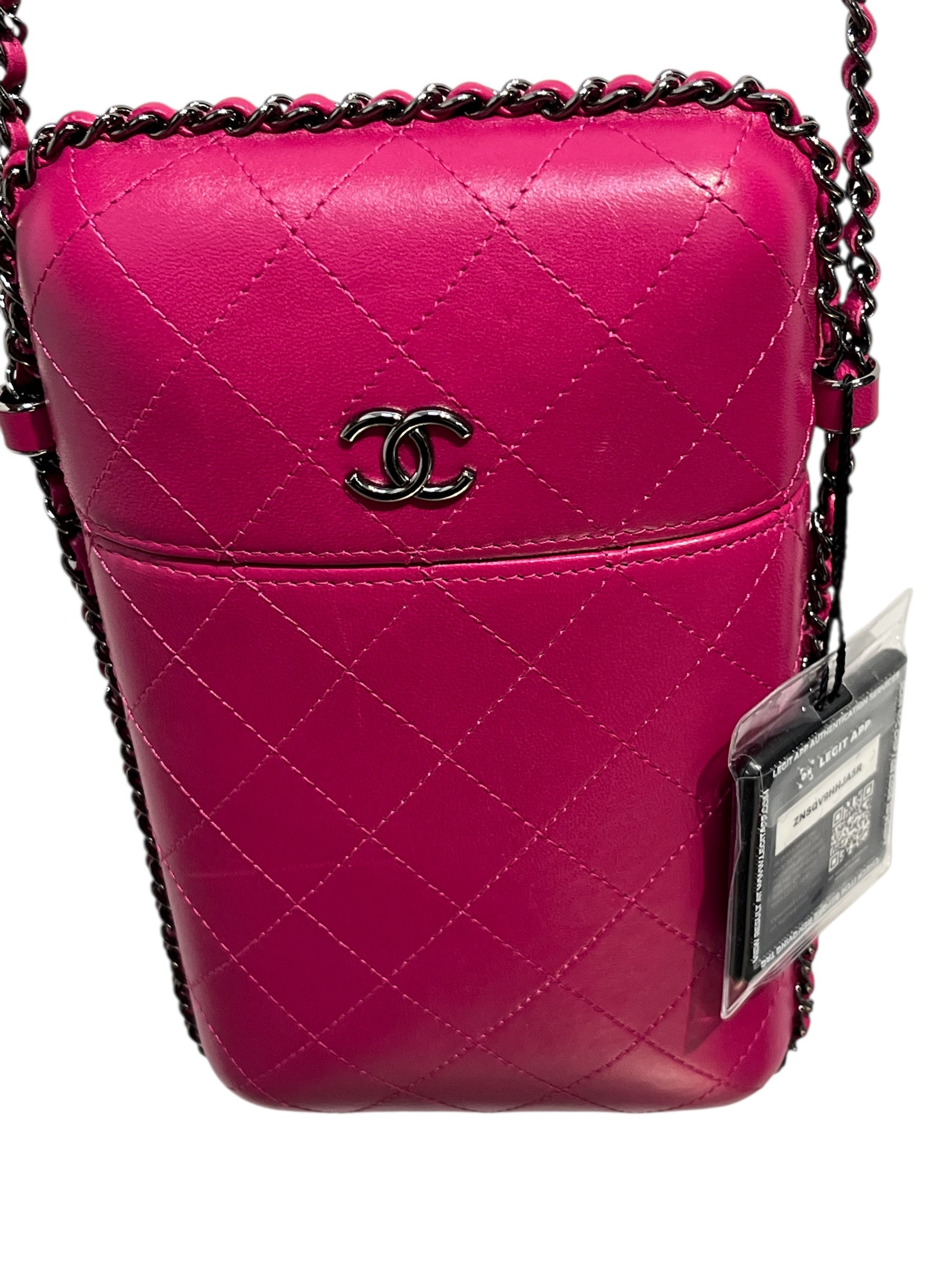CHANEL/Bag/Leather/PPL/FUSCHIA PHONE BOX view 2