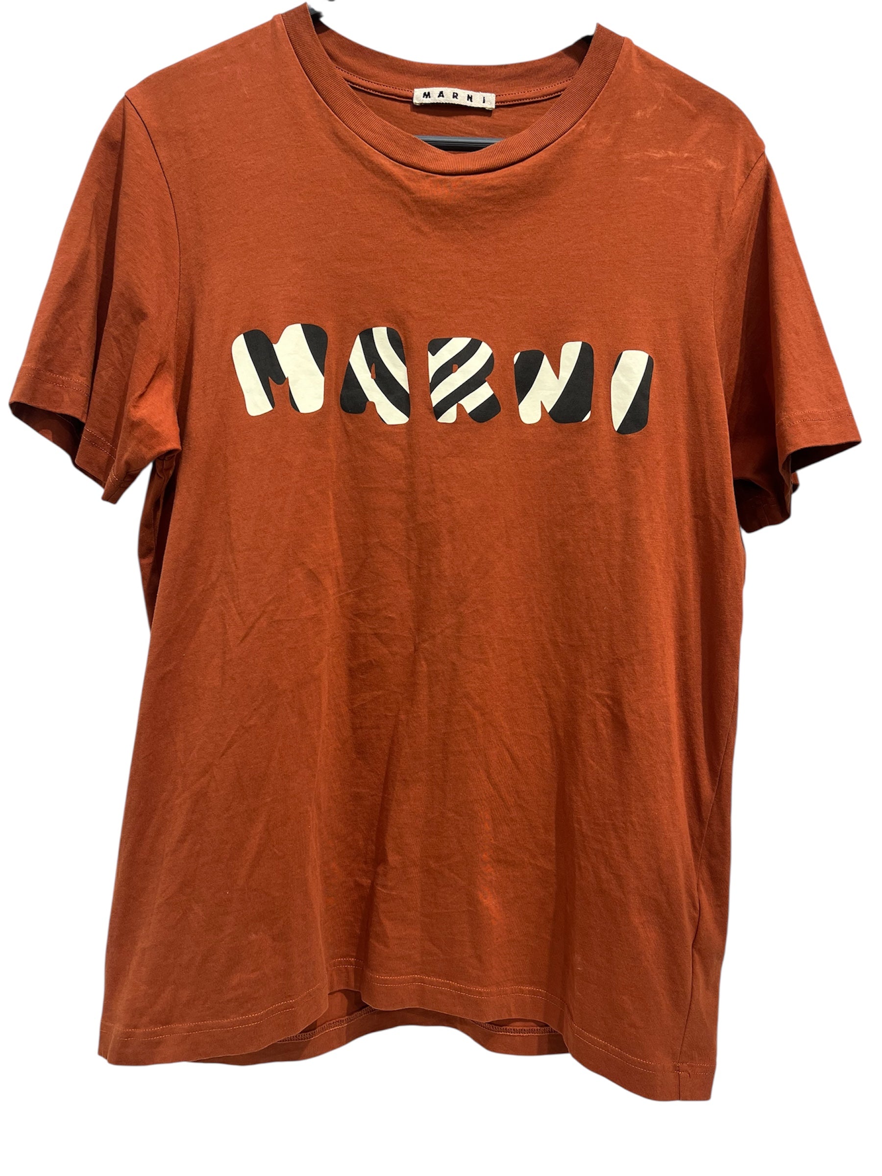 MARNI/T-Shirt/50/Cotton/BRW/Graphic/ZEBRA LOGO view 1