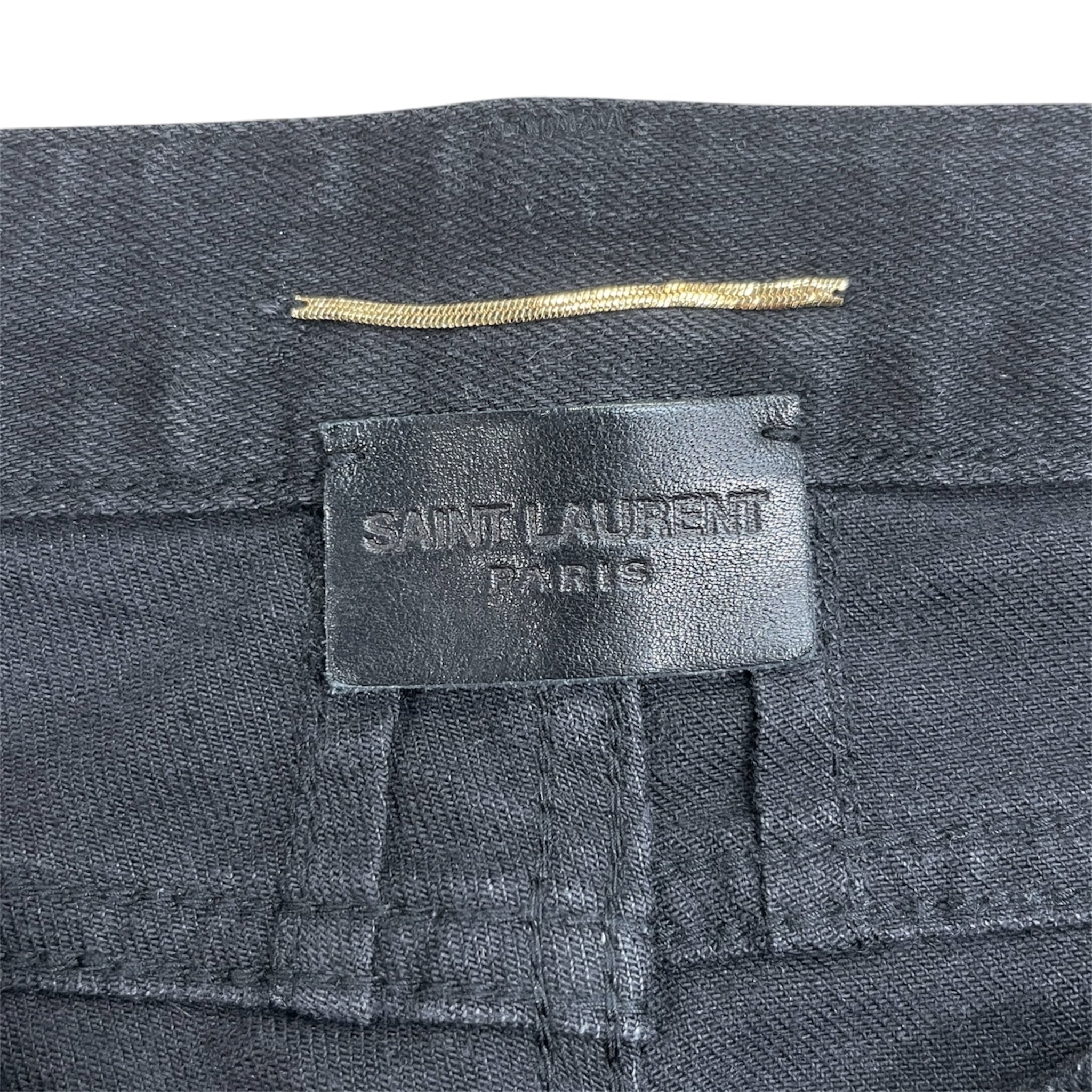 SAINT LAURENT/Skinny Pants/26/Graphic/Denim/BLK/High-waisted/2015 STAR PANTS view 3