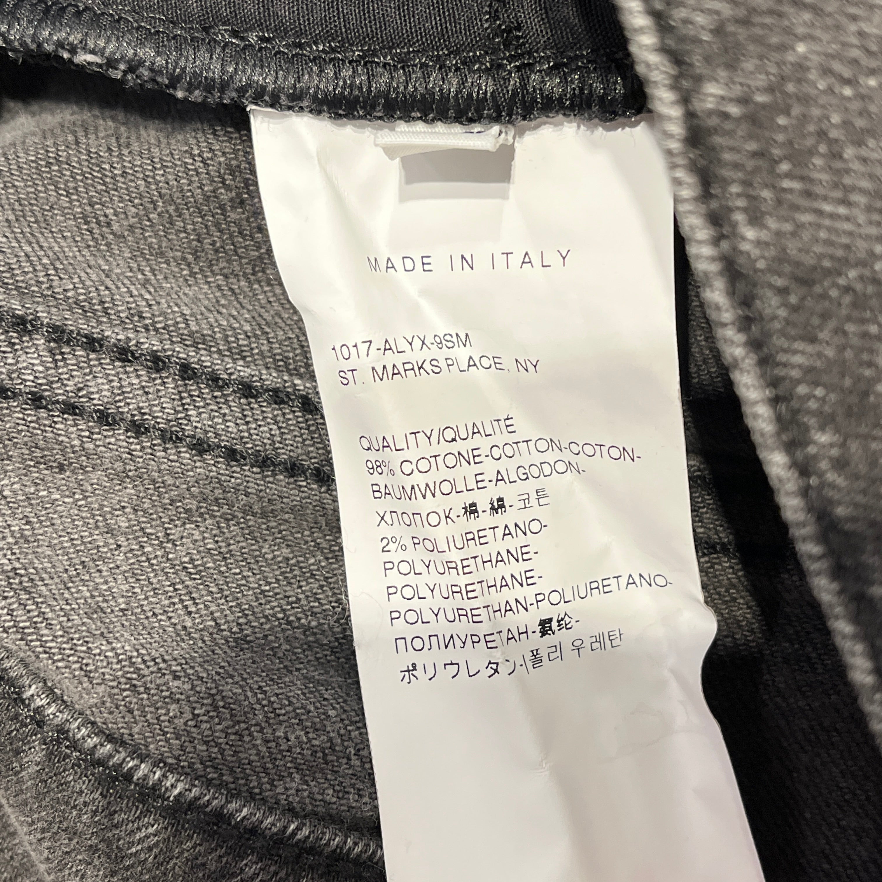 1017 ALYX 9SM(ALYX)/Skinny Pants/30/Denim/BLK/Button Fly/BUCKLE ON FRONT view 4