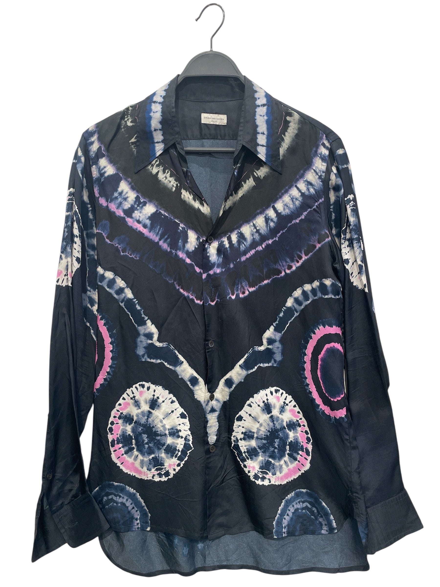 DRIES VAN NOTEN/LS Shirt/48/All Over Print/Silk/IDG/INDIGO SPLOTCHES view 1