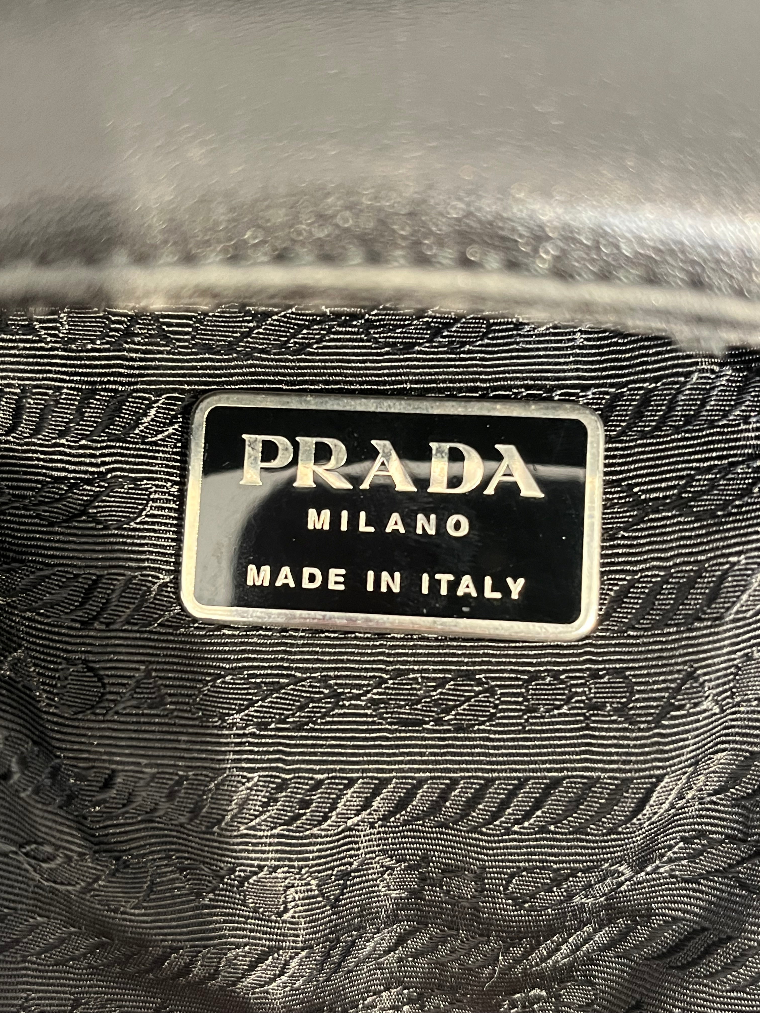 PRADA/Tote Bag/Leather/BLK/PLATIC HANDLES PLAIN view 6