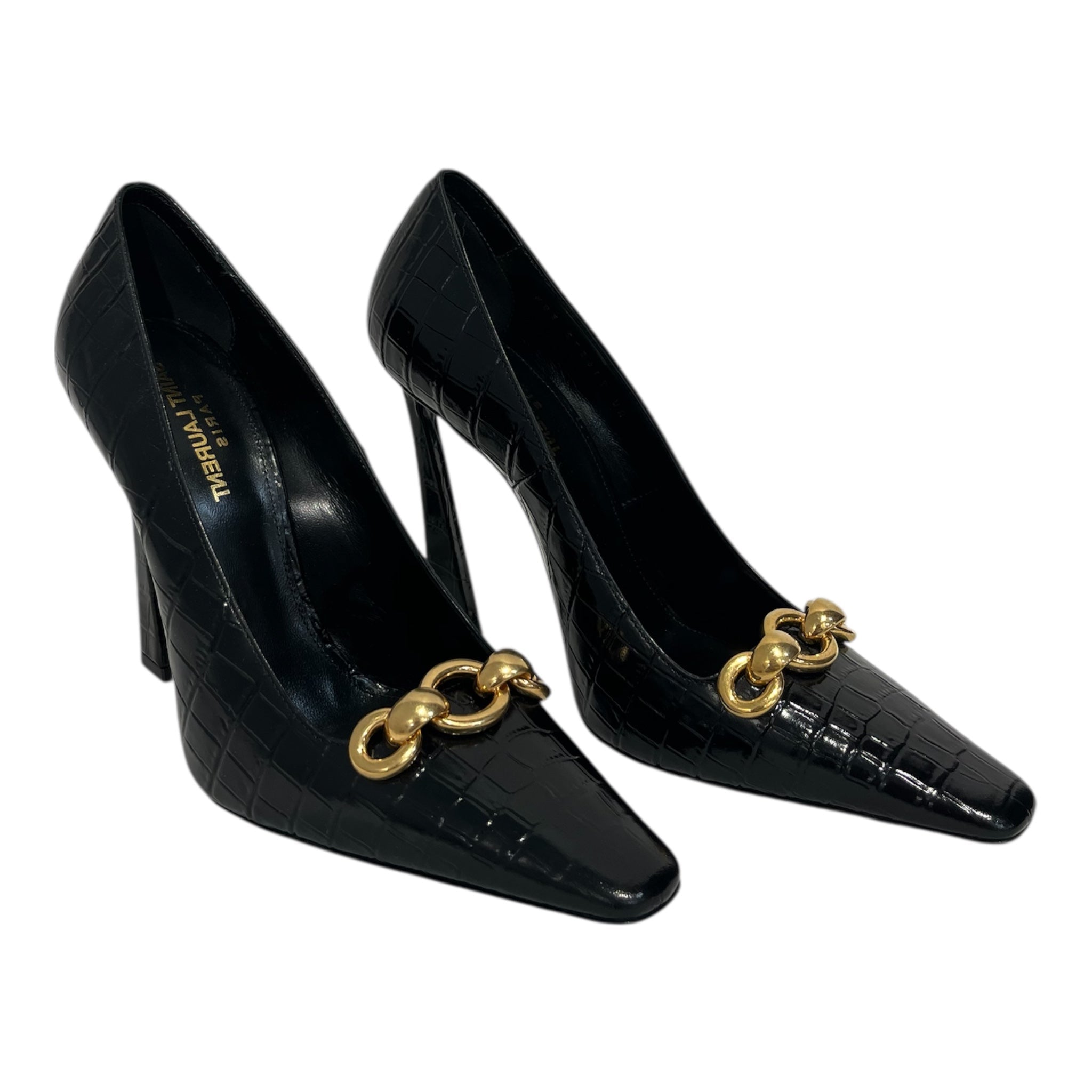 SAINT LAURENT/Heels/US 8/Leather/BLK/Slip-on/716572 silvana 110 pump view 1