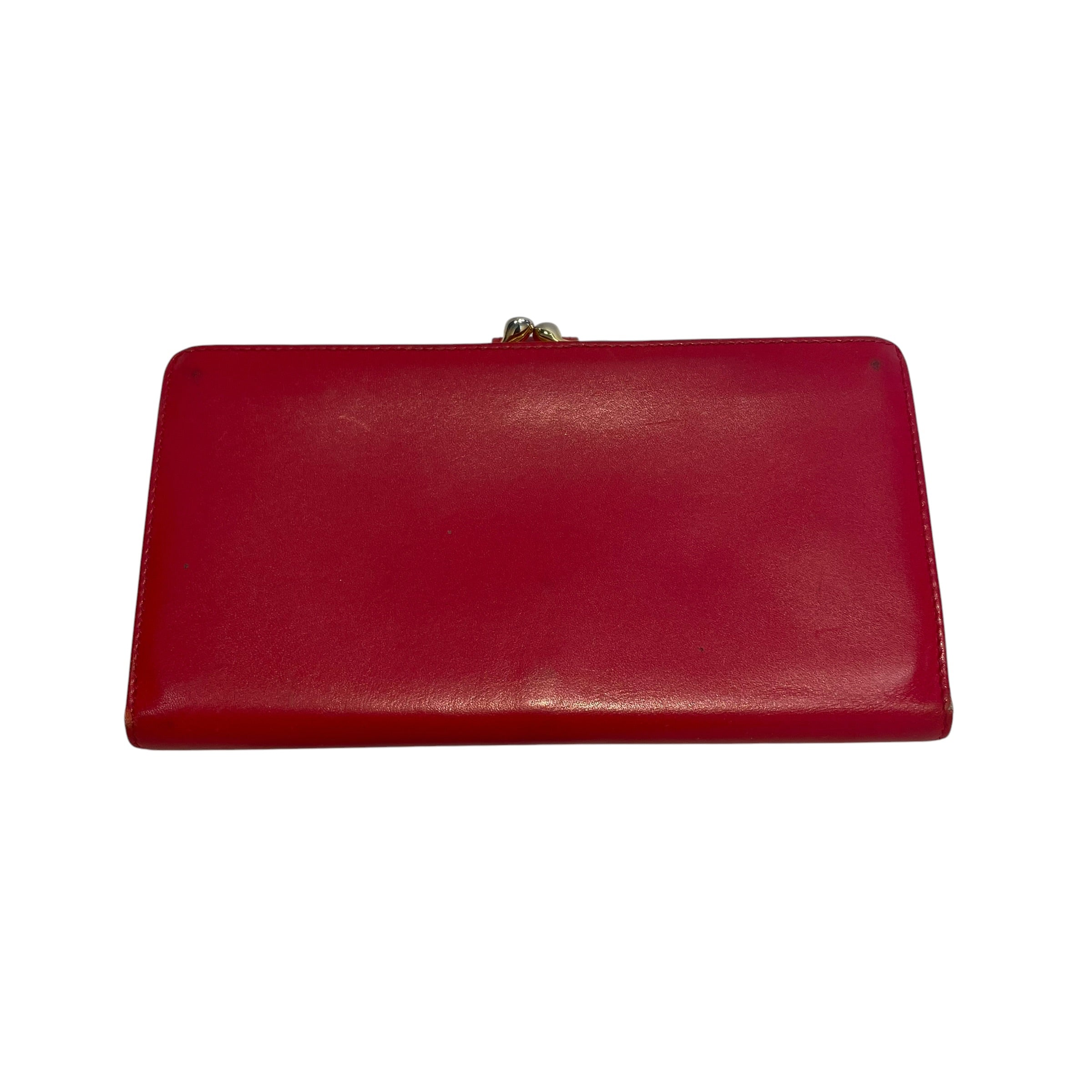 GUCCI/Wallet/Leather/RED/Red Gold Logo view 2