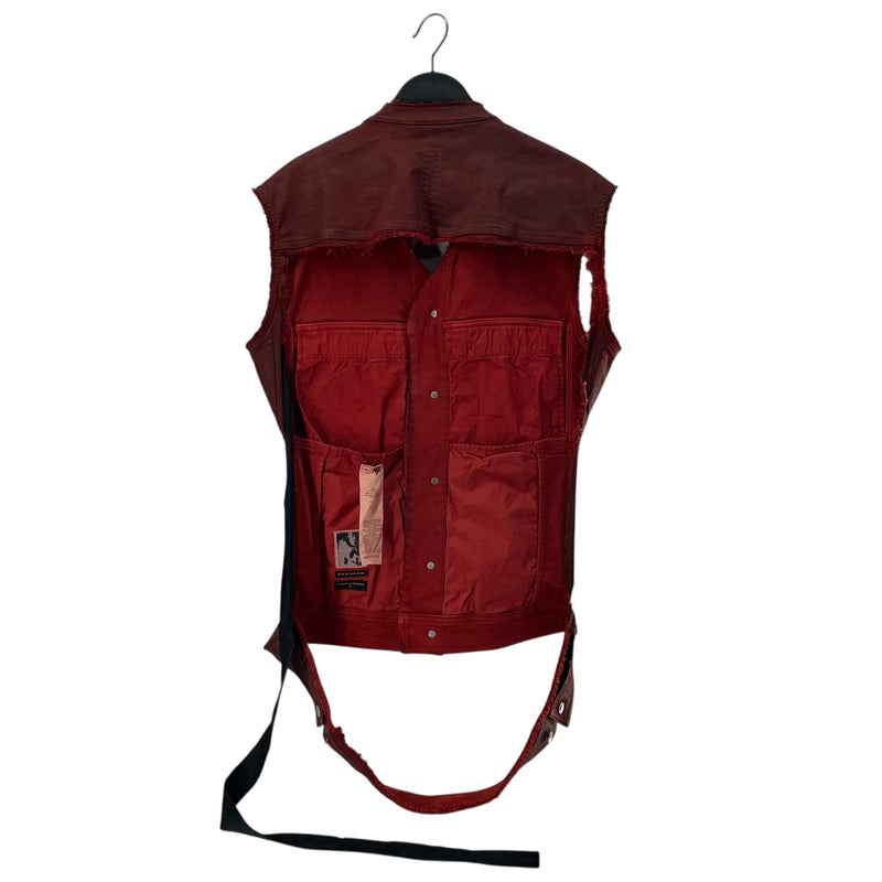 RICK OWENS DRKSHDW/Vest/S/Denim/RED/OPEN BACK