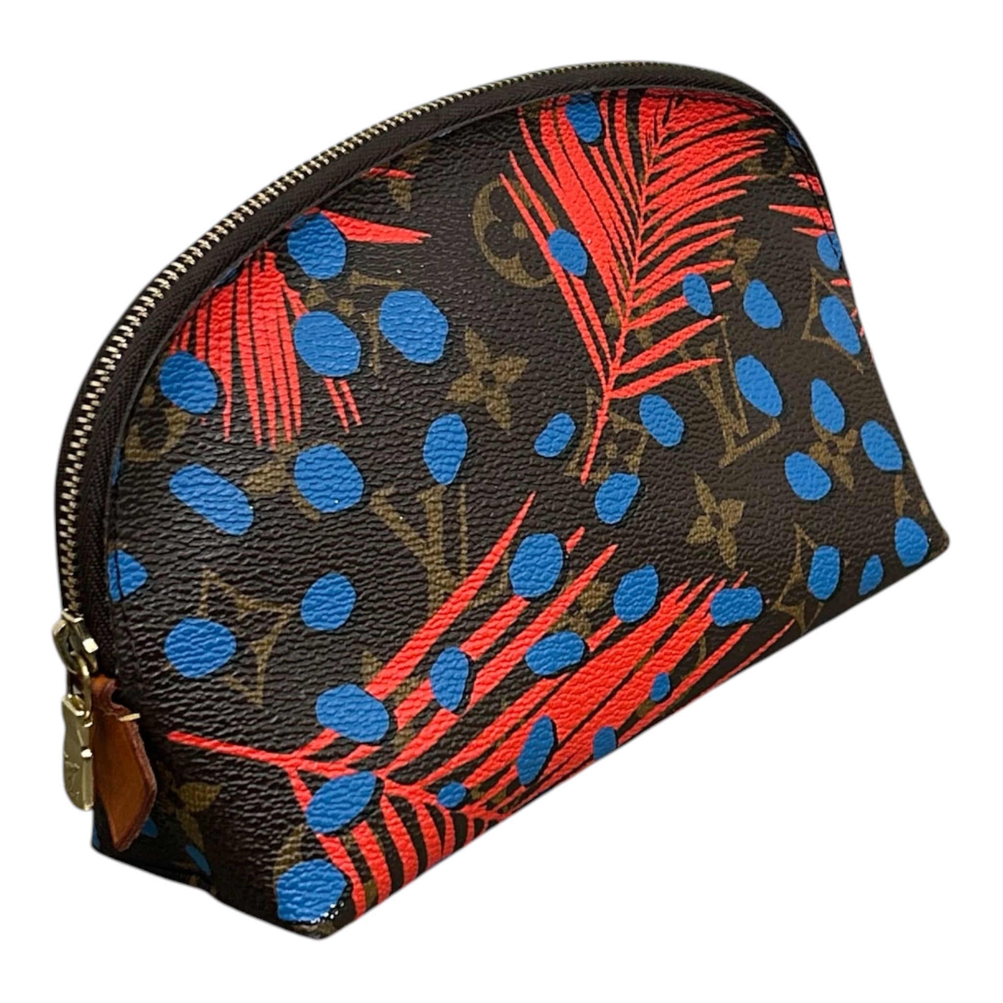 LOUIS VUITTON/Pouch/All Over Print/Leather/BRW/jungle dots view 6