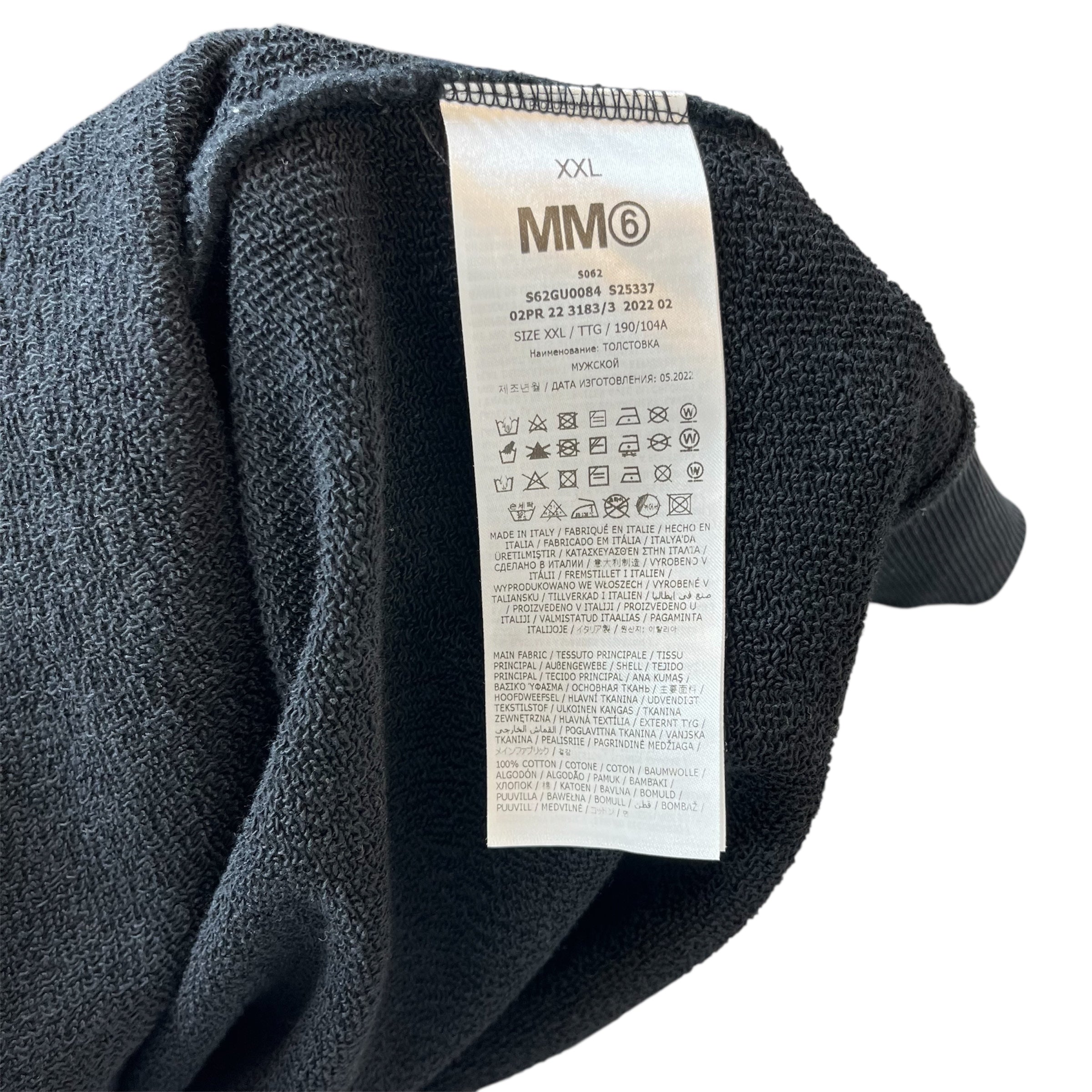 MM6/Sweatshirt/XXL/Cotton/BLK/Margiela 6 Studded Cutoff view 4