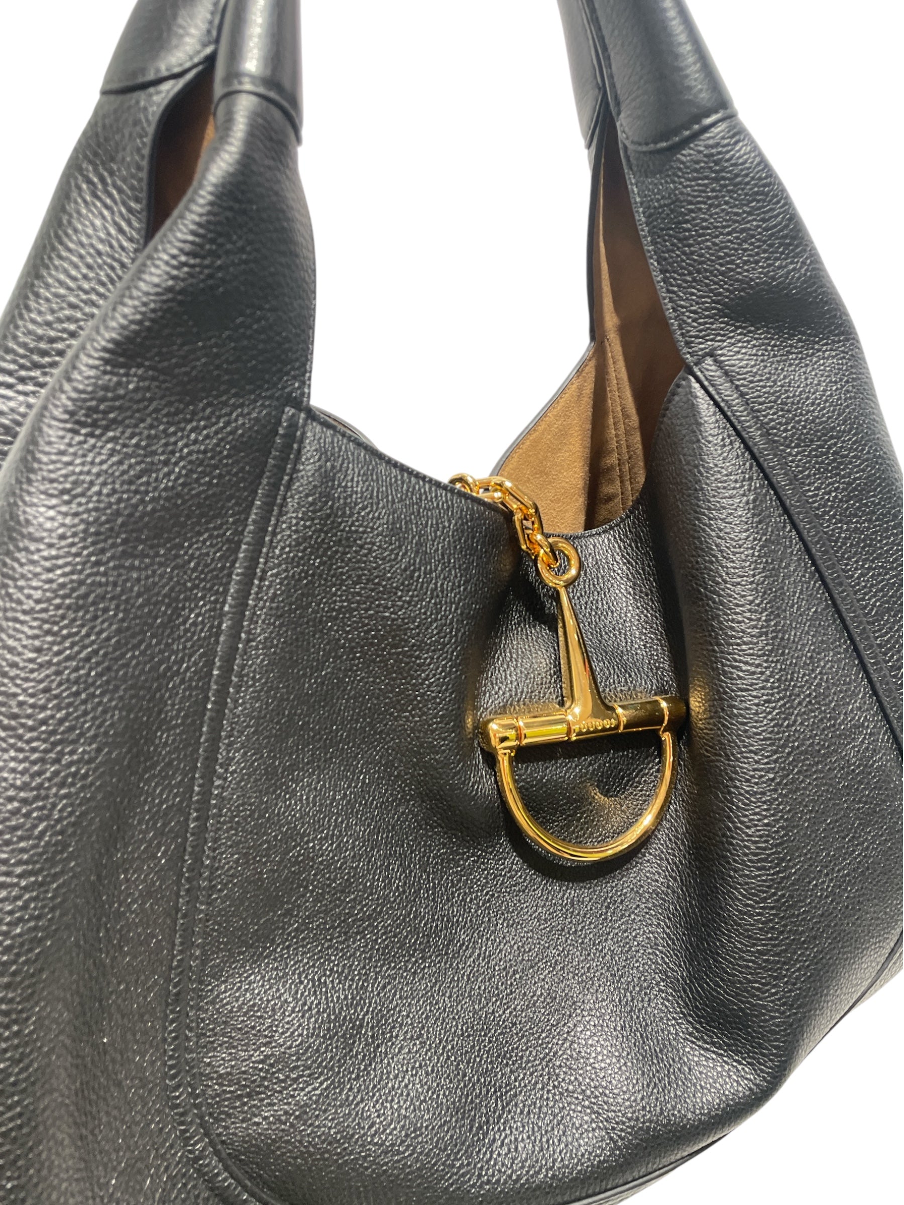 GUCCI/Hand Bag/Leather/BLK/Softit Maxi Shoulder Bag view 6