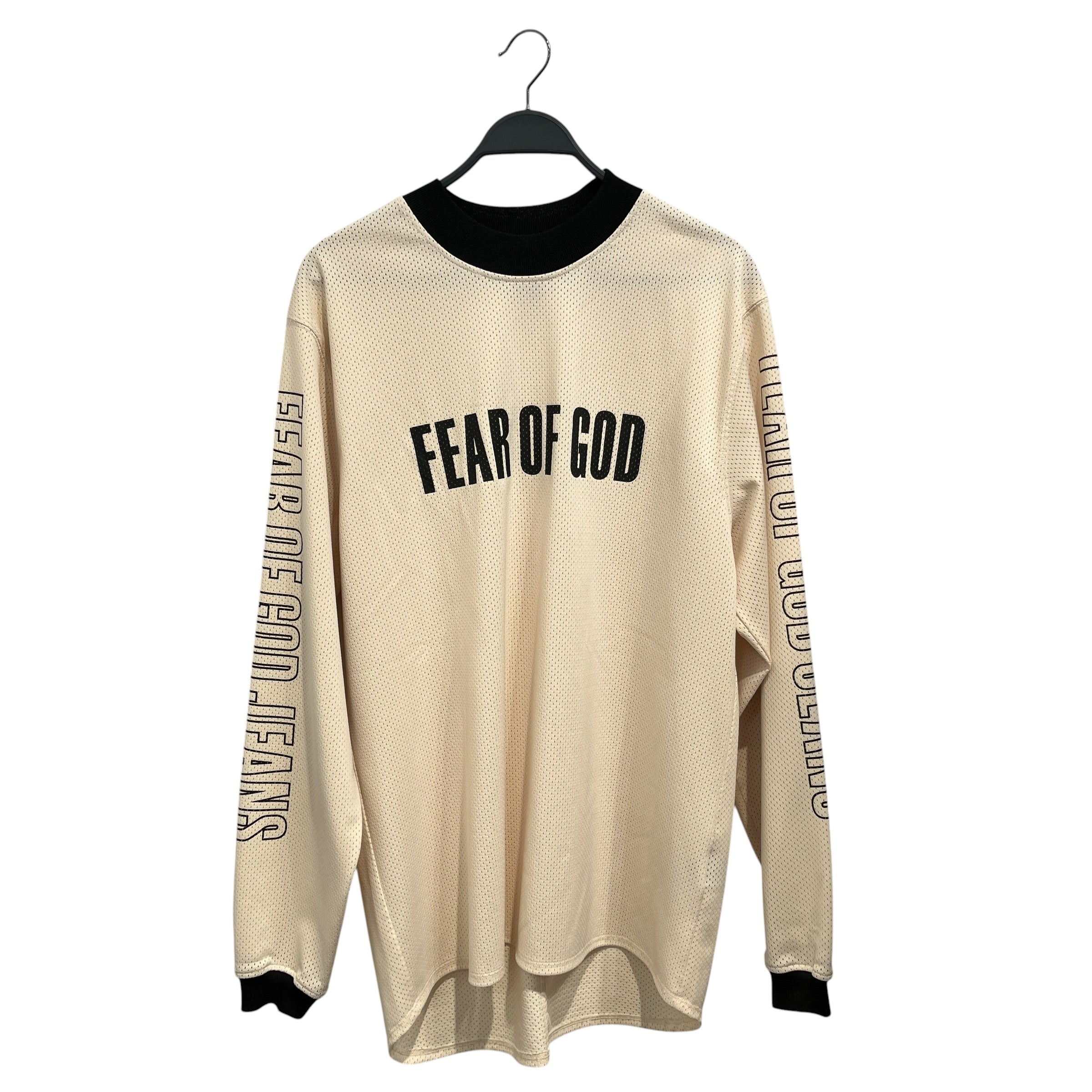 FEAR OF GOD/LS T-Shirt/L/Polyester/CRM/Graphic/motocross jersey view 1