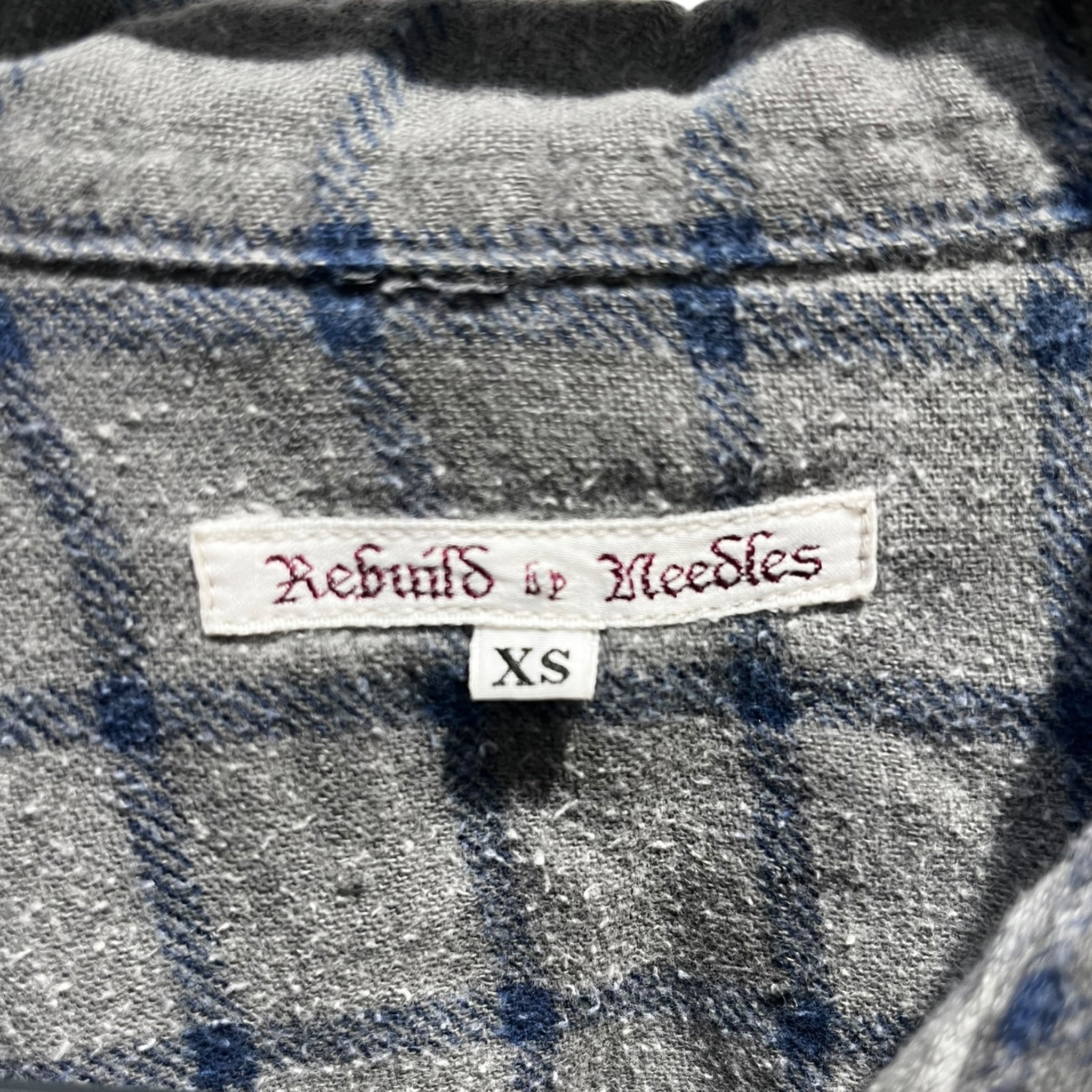 Rebuild by Needles/LS Shirt/XS/Cotton/GRY/Plaid/blue sleeve mr348 view 3