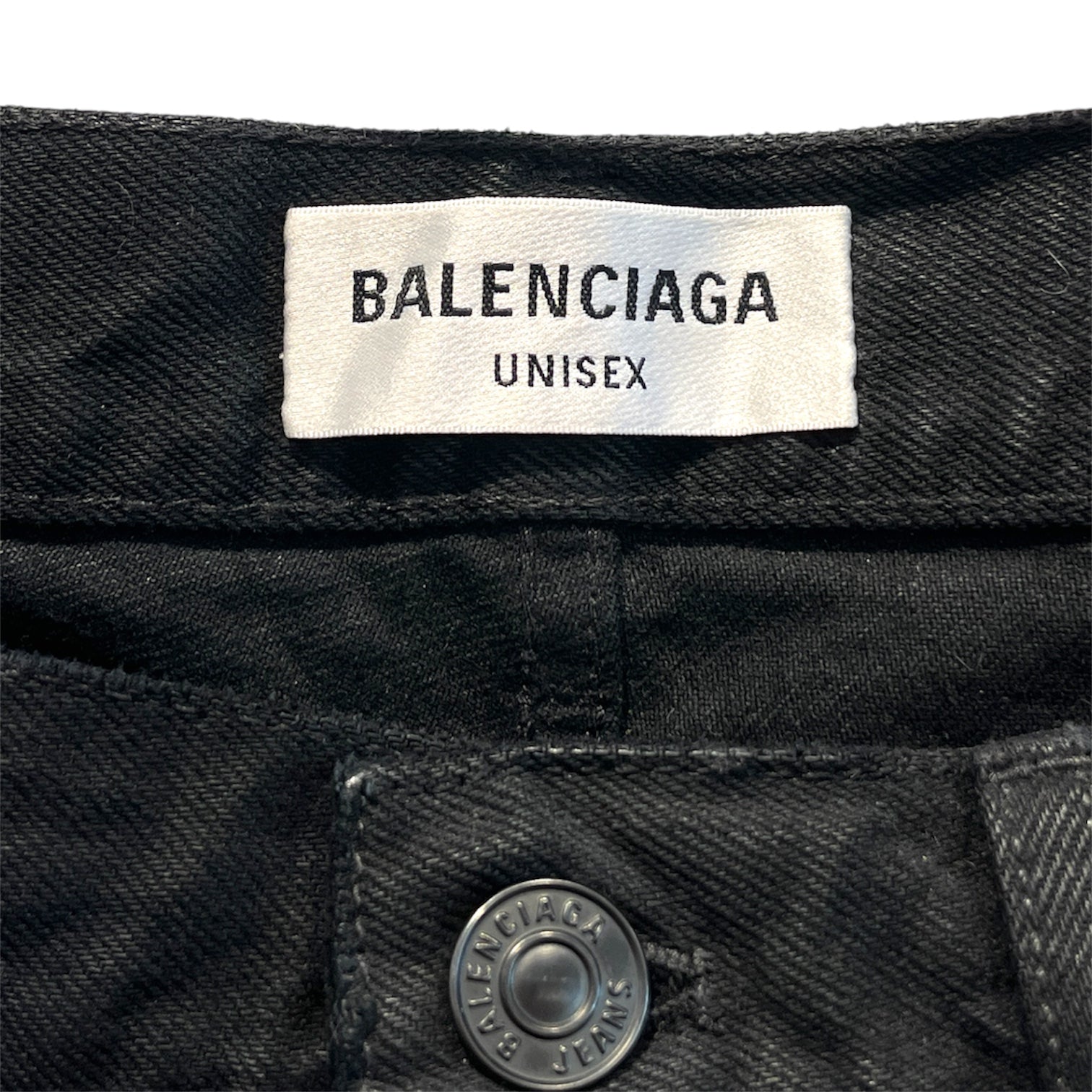 BALENCIAGA/Straight Pants/25/Polyester/BLK/Button Fly/Straight Black Jeans view 3