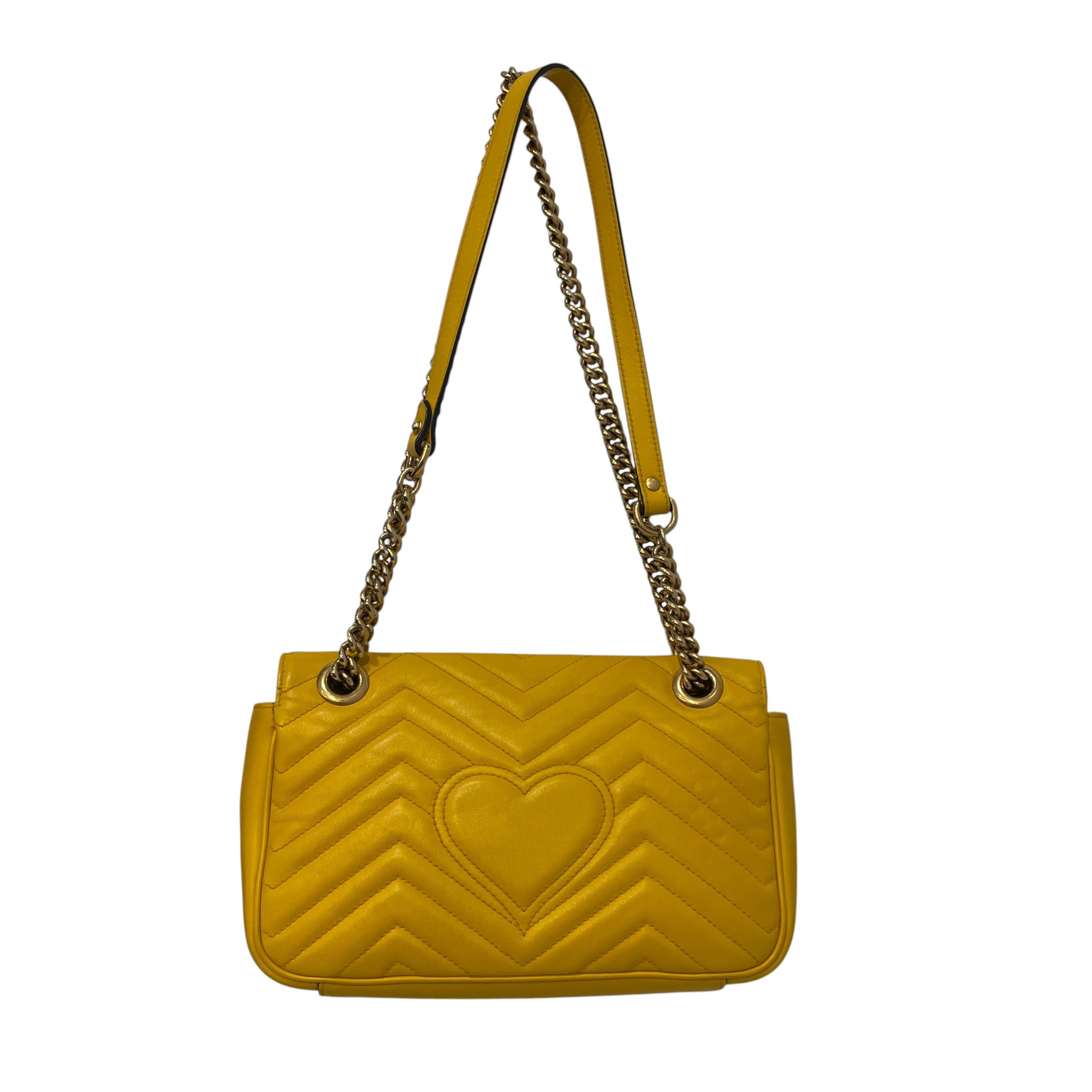 GUCCI/Cross Body Bag/Leather/YEL/Matelasse GG Marmont Small Bag view 2