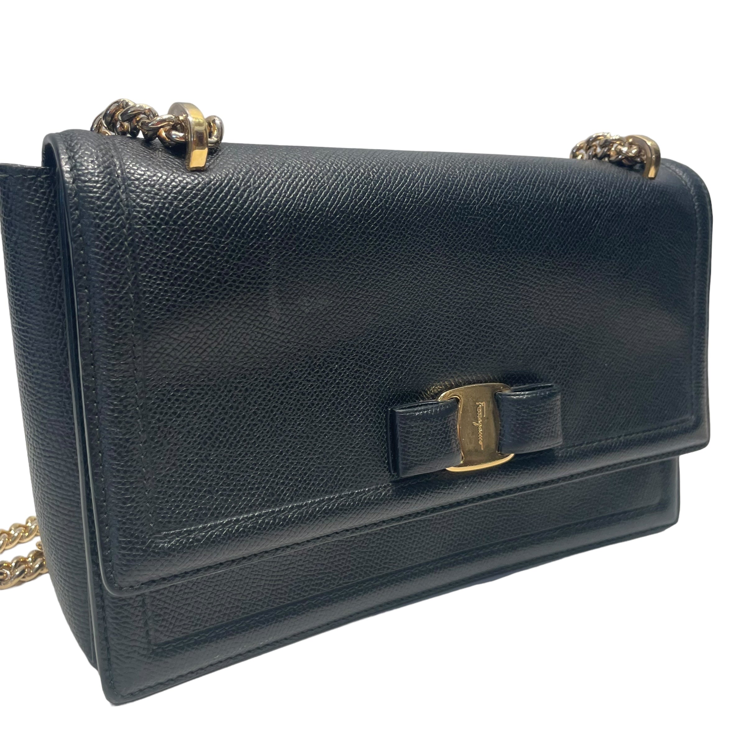 Salvatore Ferragamo/Hand Bag/Leather/BLK/vara bow view 6