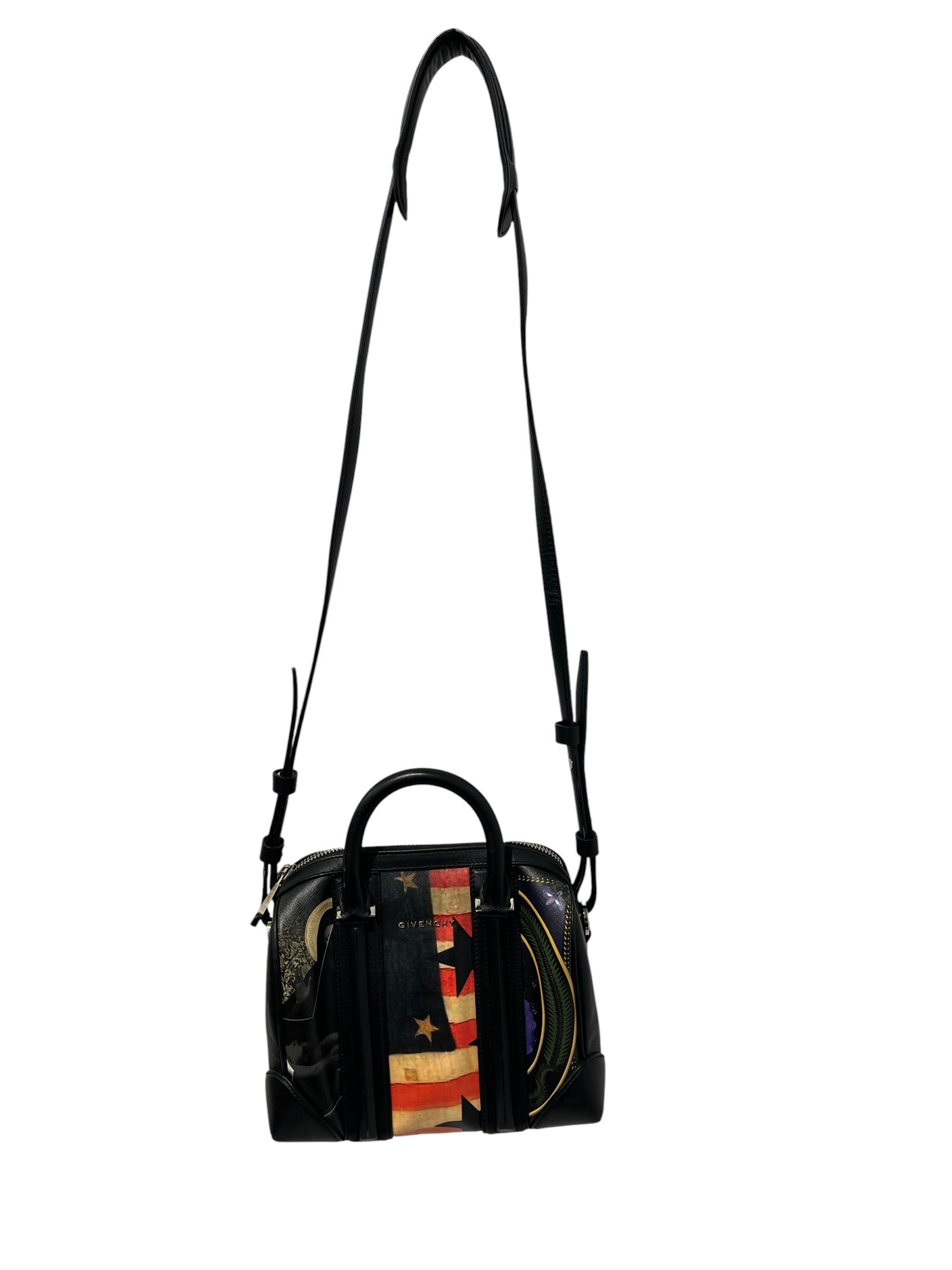 GIVENCHY/Hand Bag/All Over Print/Leather/BLK/'LUCREZIA' AMERICAN FLAG view 1
