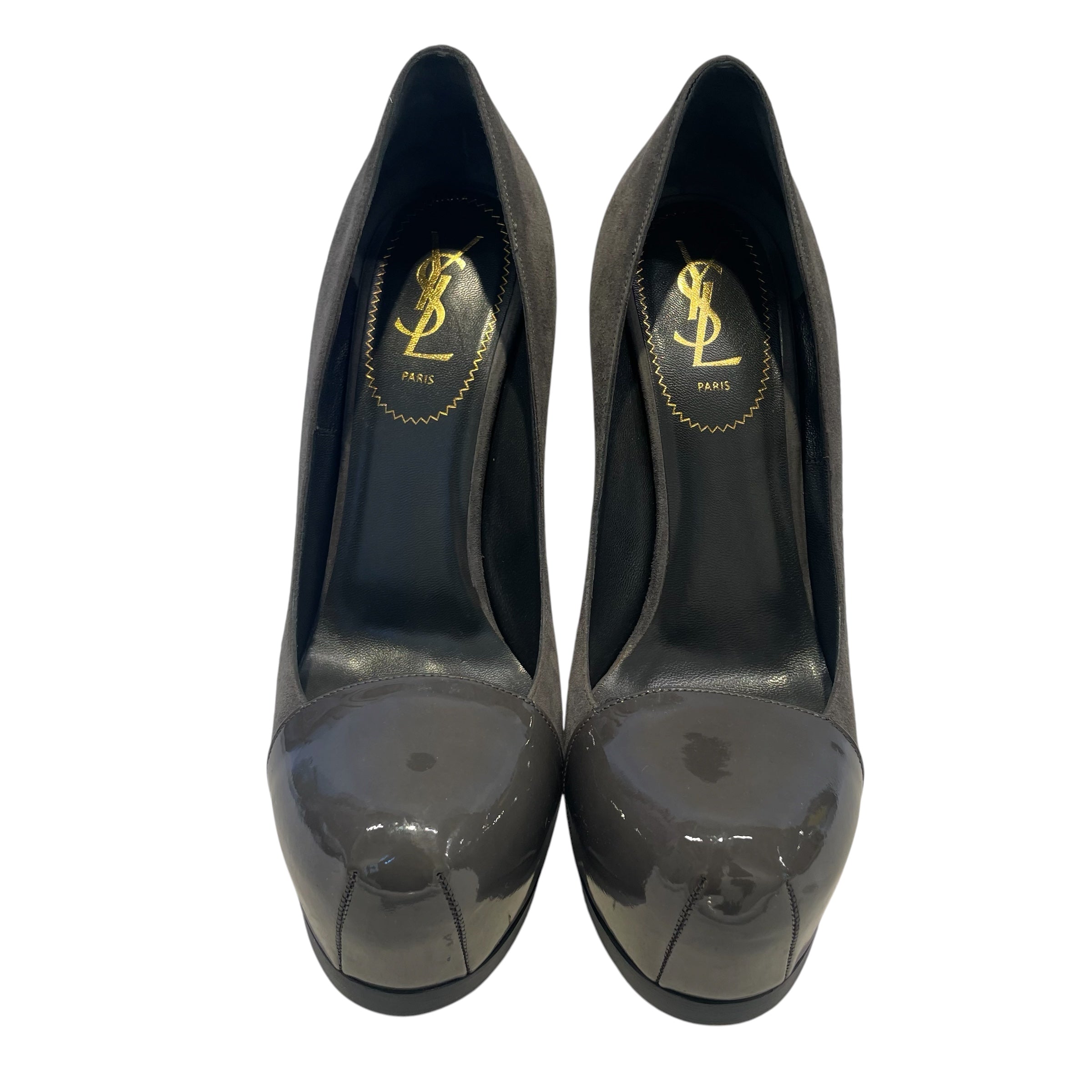 YVES SAINT LAURENT/Heels/EU 39.5/Suede/GRY/tribtoo platform heels view 3