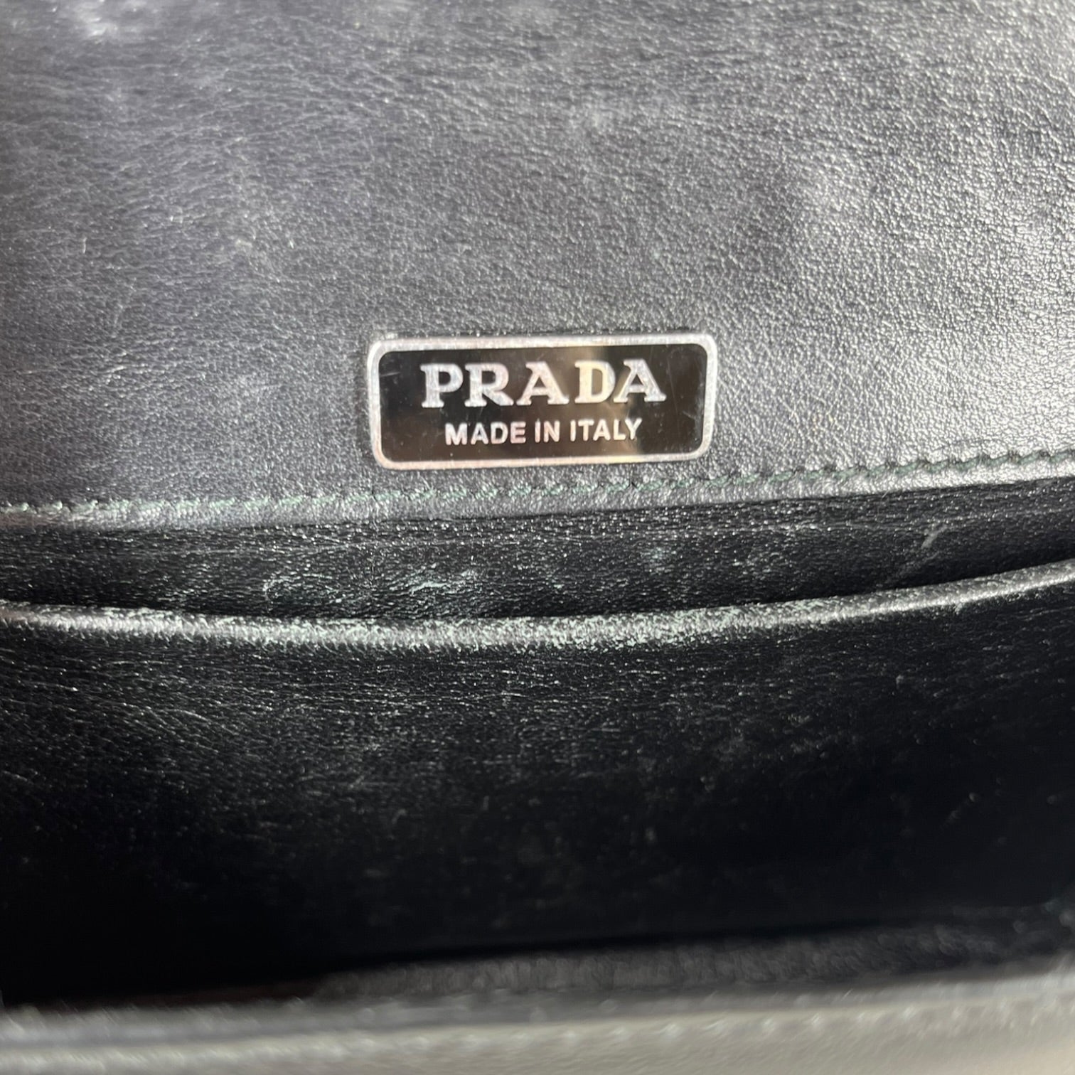 PRADA/Bag/Leather/BLK/CRYSTAL CITY CALF CAHIER BAG view 4