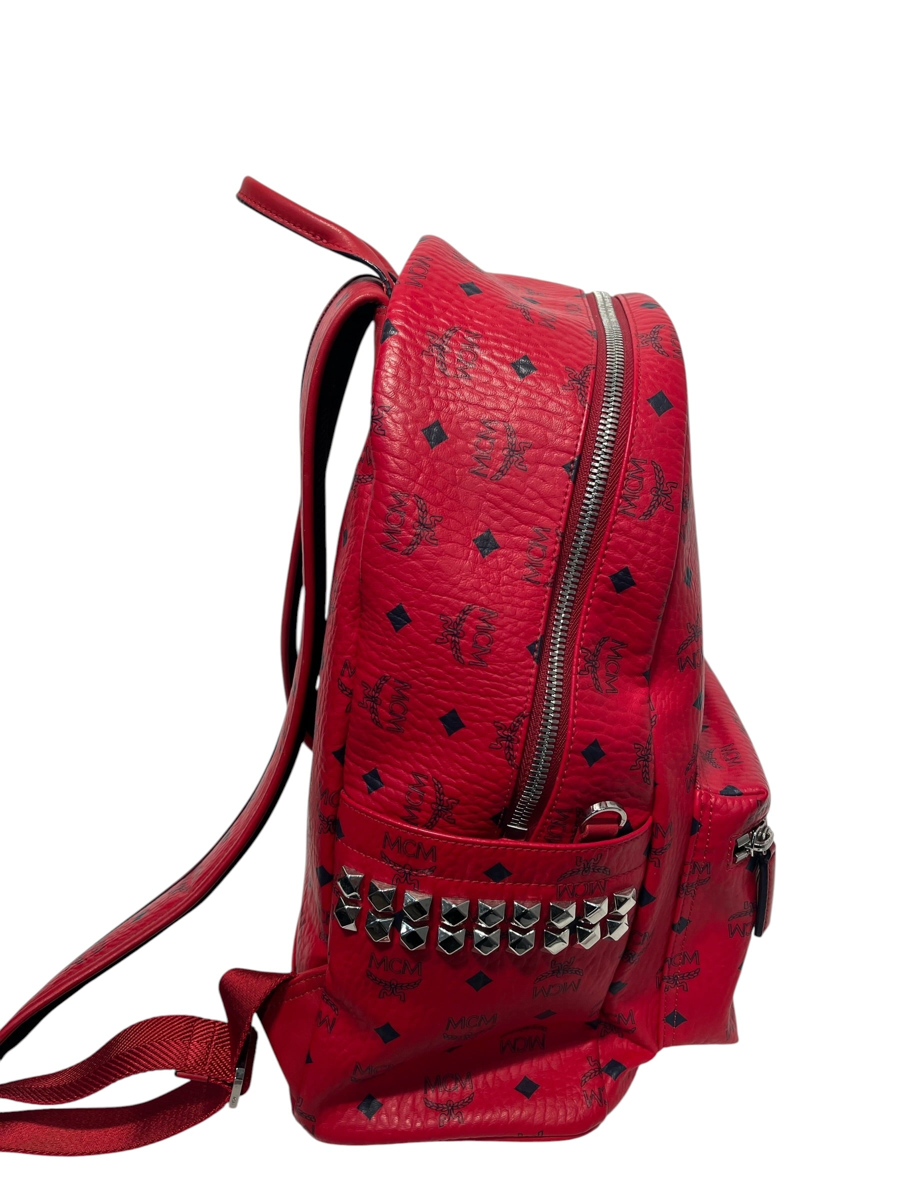 MCM/Backpack/All Over Print/Leather/RED/ view 2