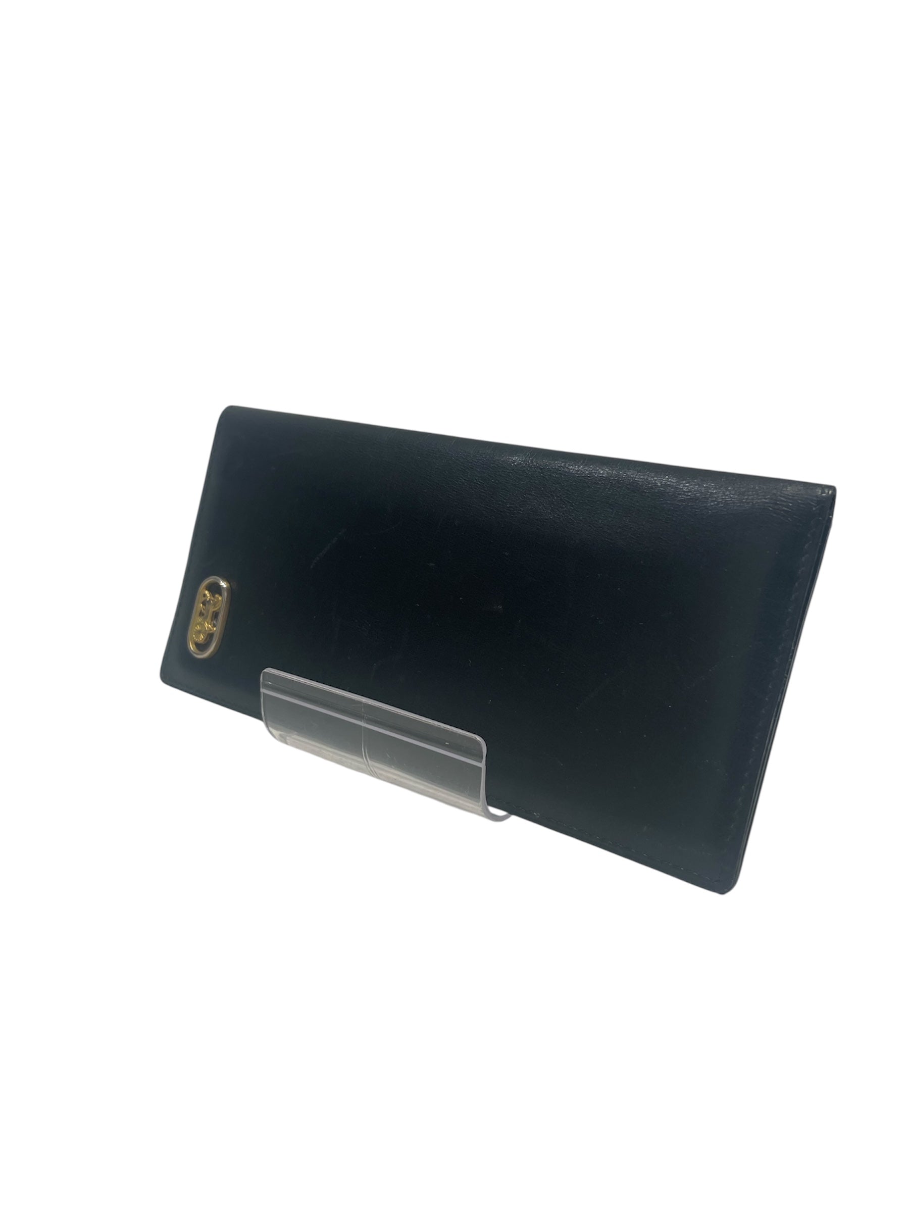 CELINE/Bifold Wallet/Leather/BLK/GOLD HORSE, NO CARD SLOTS view 1