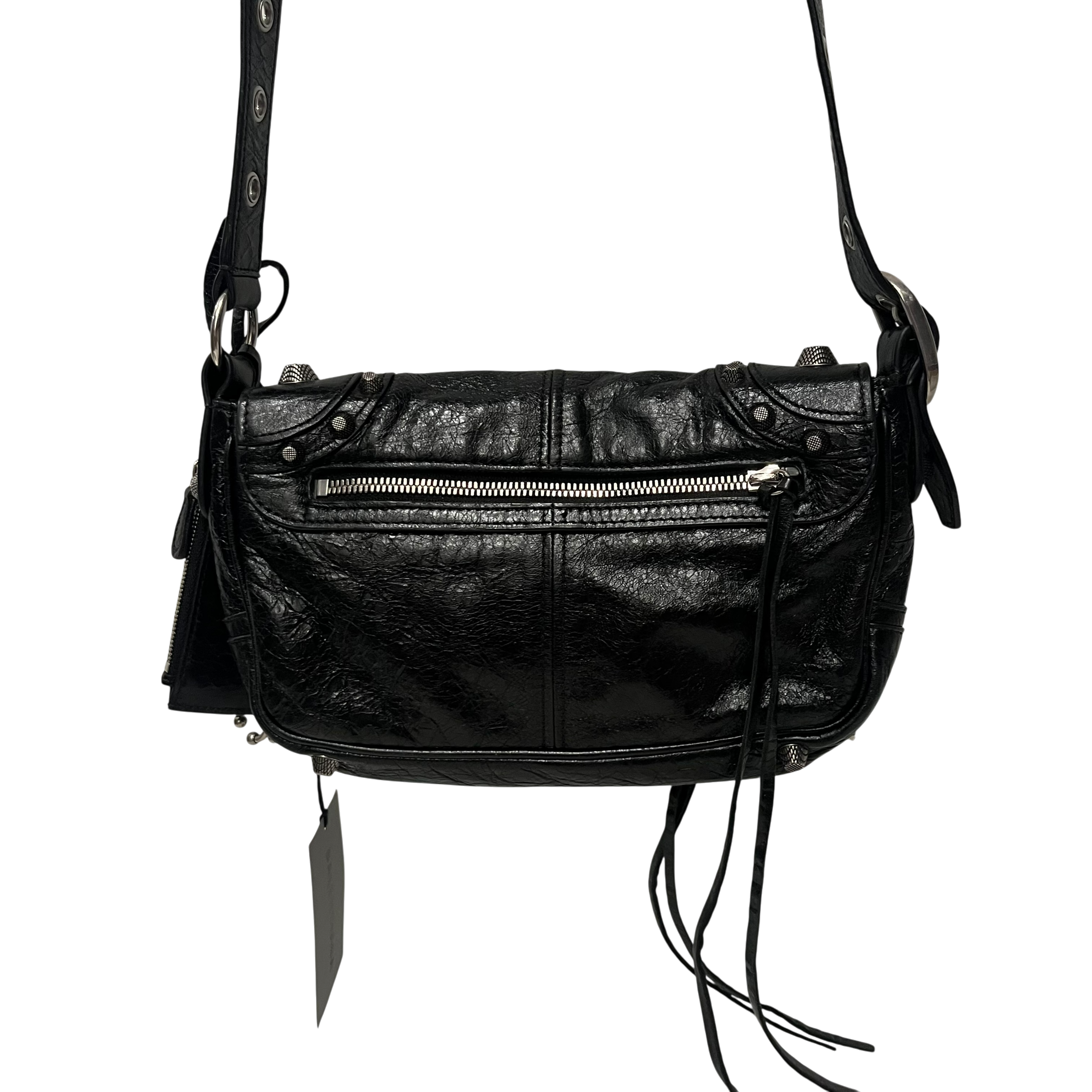BALENCIAGA/Cross Body Bag/Leather/BLK/pierced view 5