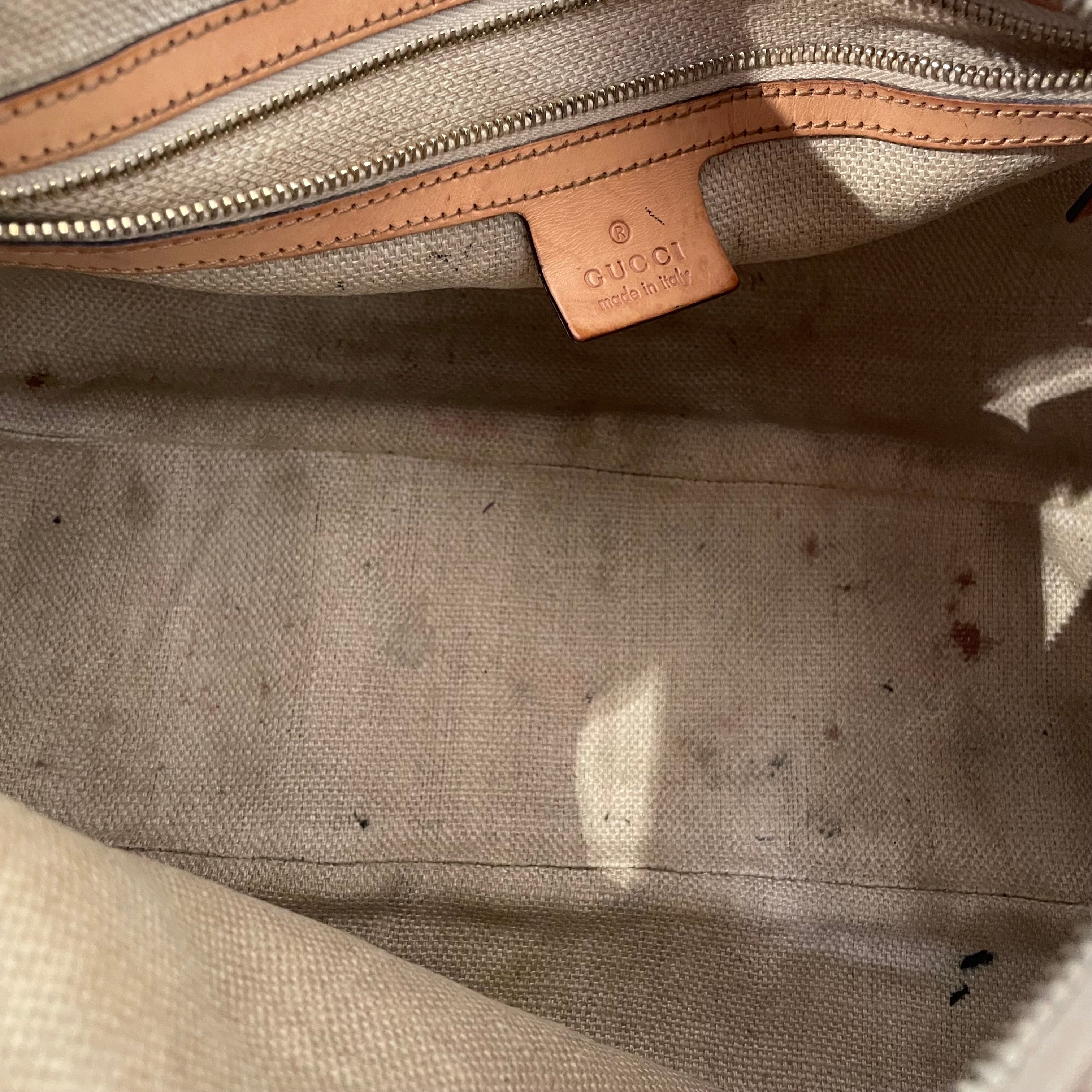 GUCCI/Hand Bag/Floral Pattern/Cotton/CRM/hobo floral canvas view 4