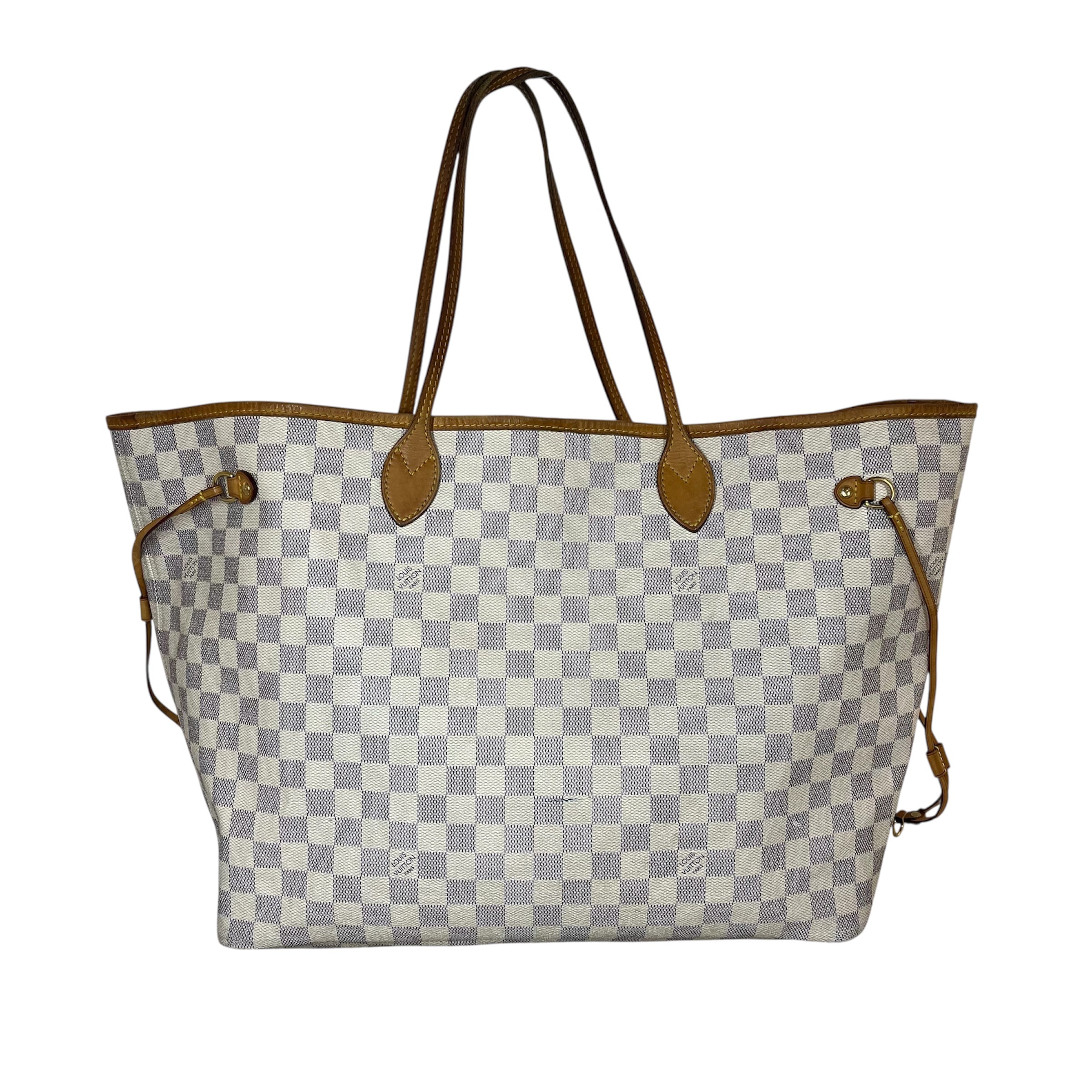 LOUIS VUITTON/Tote Bag/All Over Print/Leather/CRM/Damier Azur Neverfull view 2